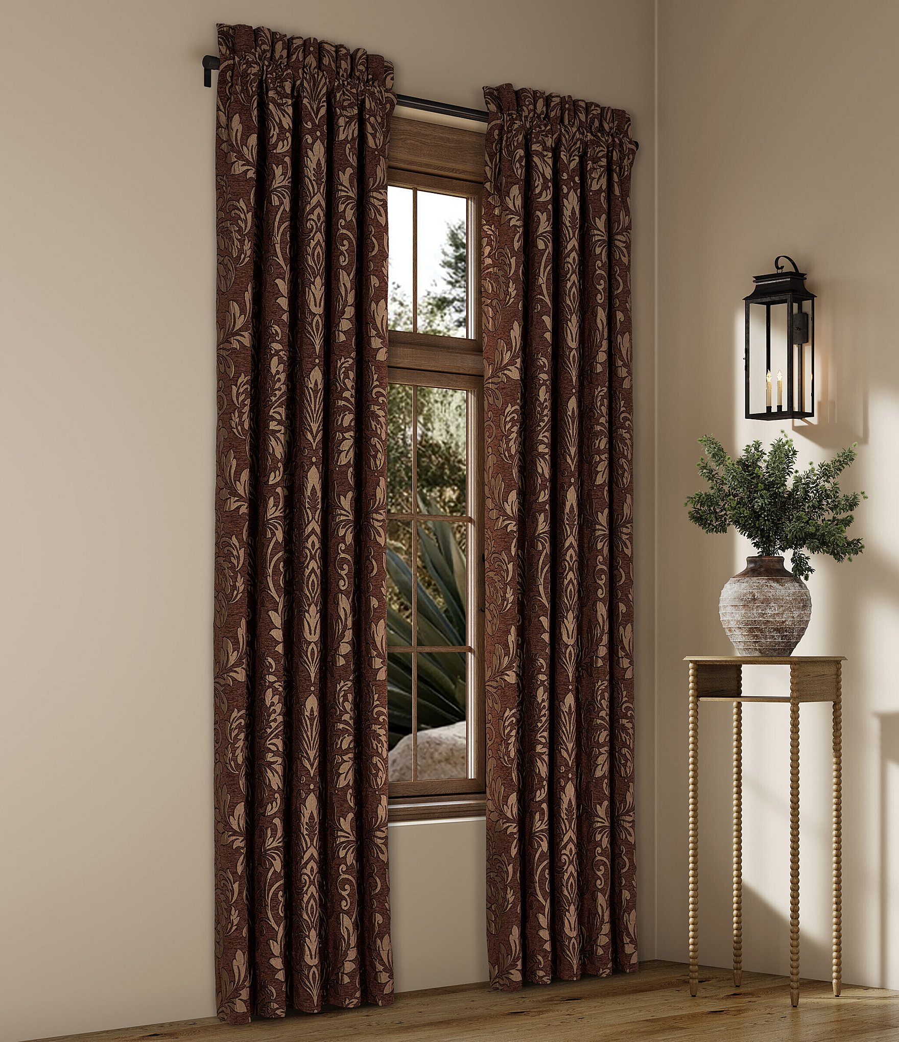 J. Queen New York Monterey Damask Window Treatment