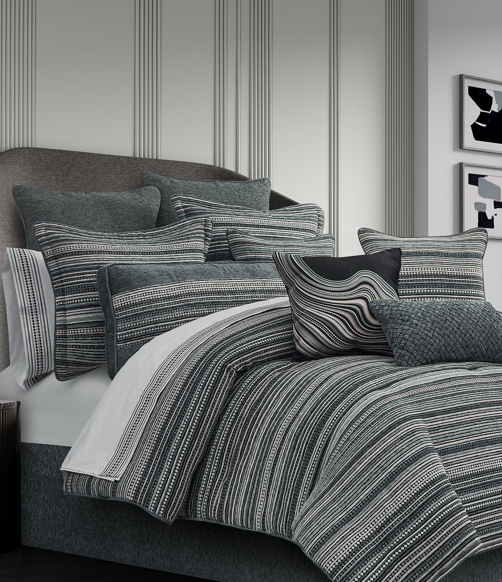 J. Queen New York Parallel Woven Chenille Euro Sham