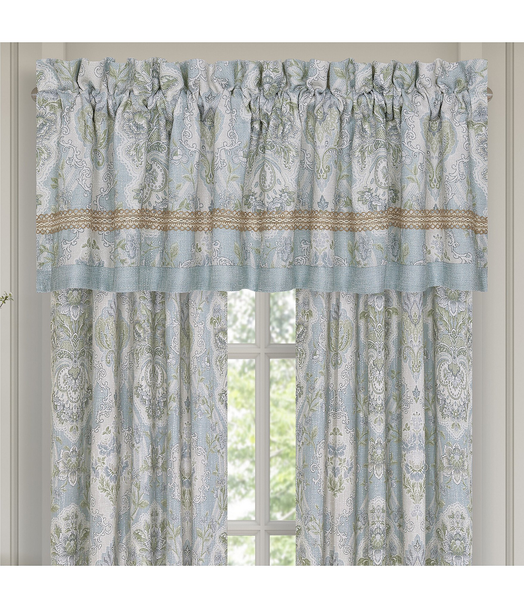 J. Queen New York Pasadena Damask Floral Window Treatment