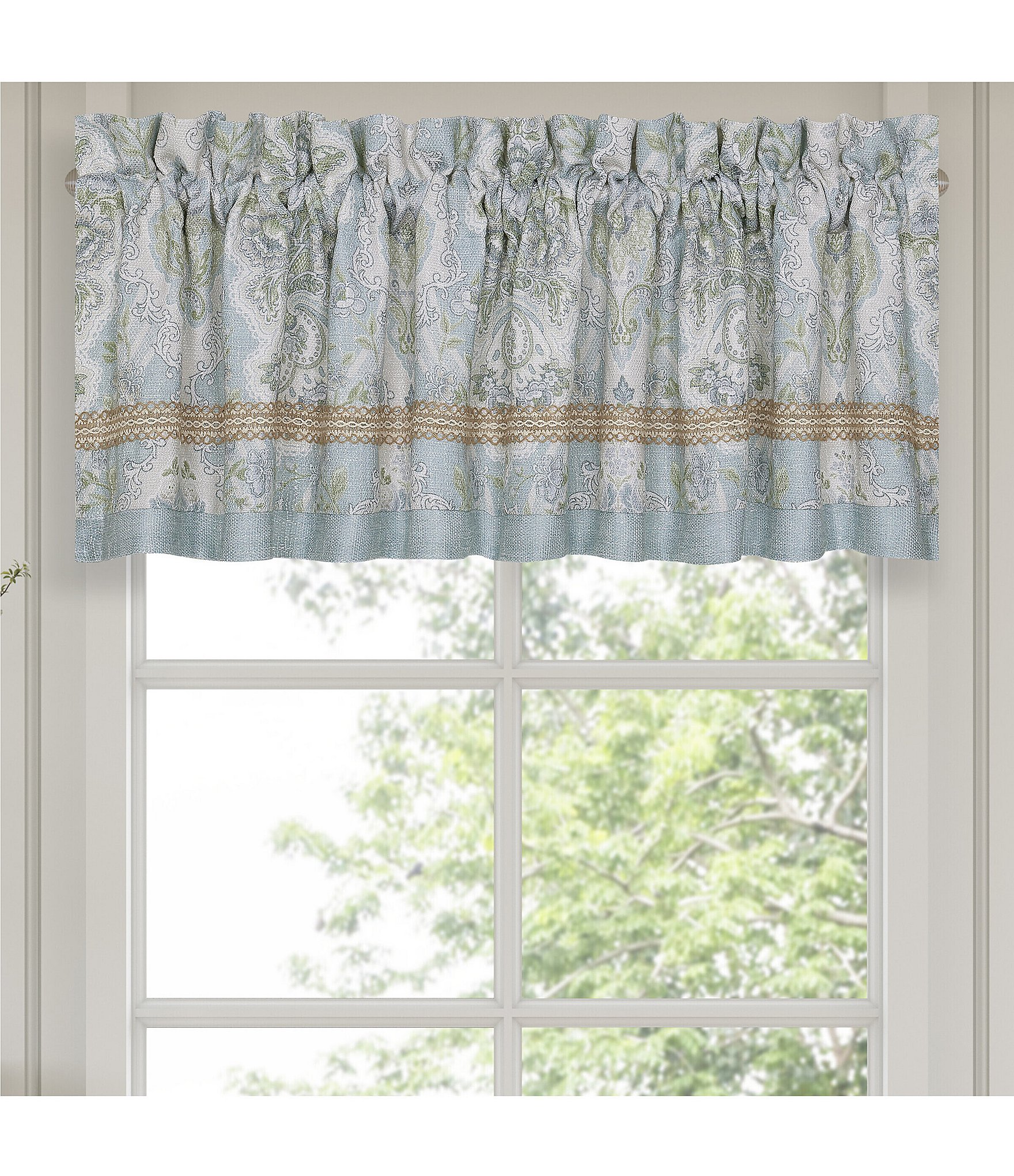 J. Queen New York Pasadena Damask Floral Window Treatment