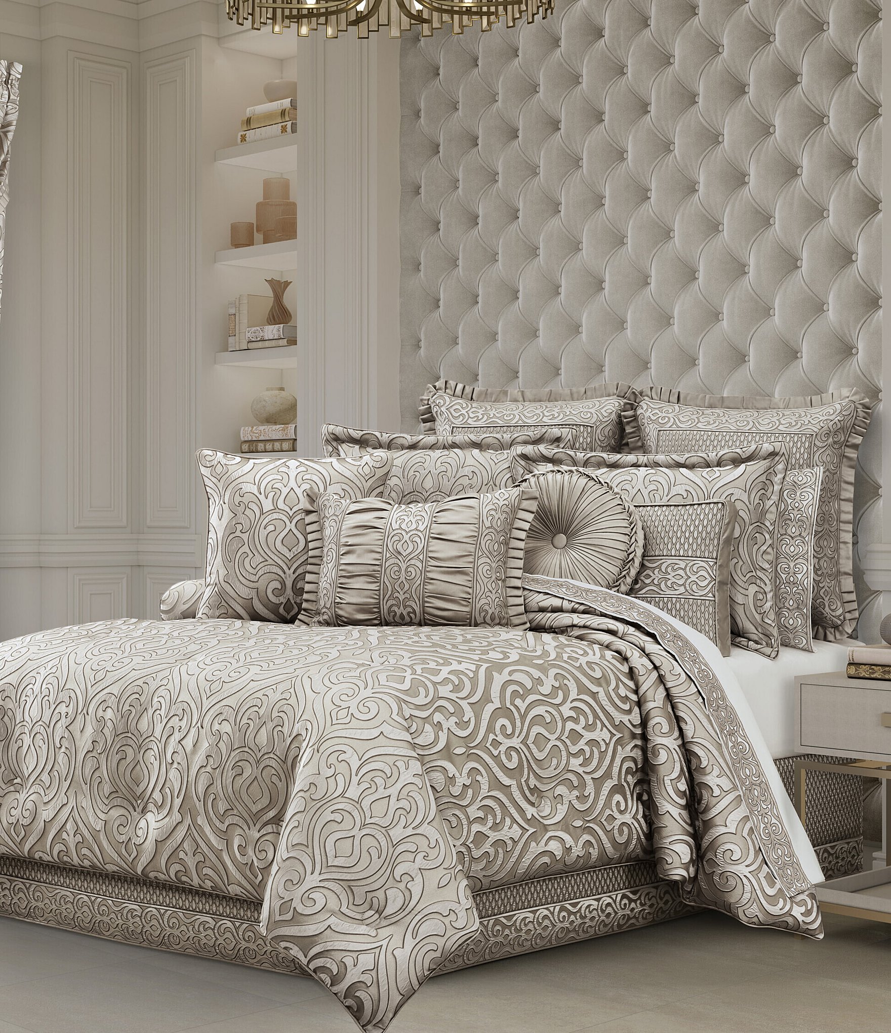 J. Queen New York Regina Elegant Damask Design Comforter Set