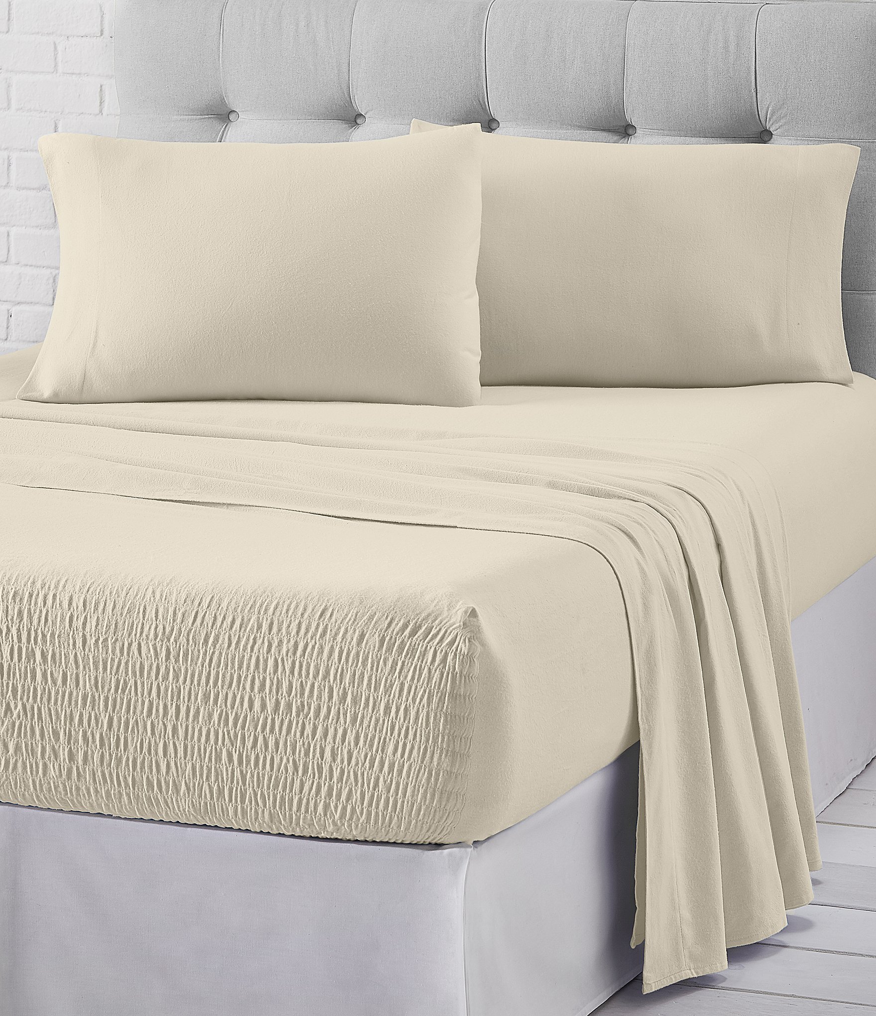 J. Queen New York Royal Fit 500-Thread Count Adjustable Bed Split Sheet Set, King, Grey