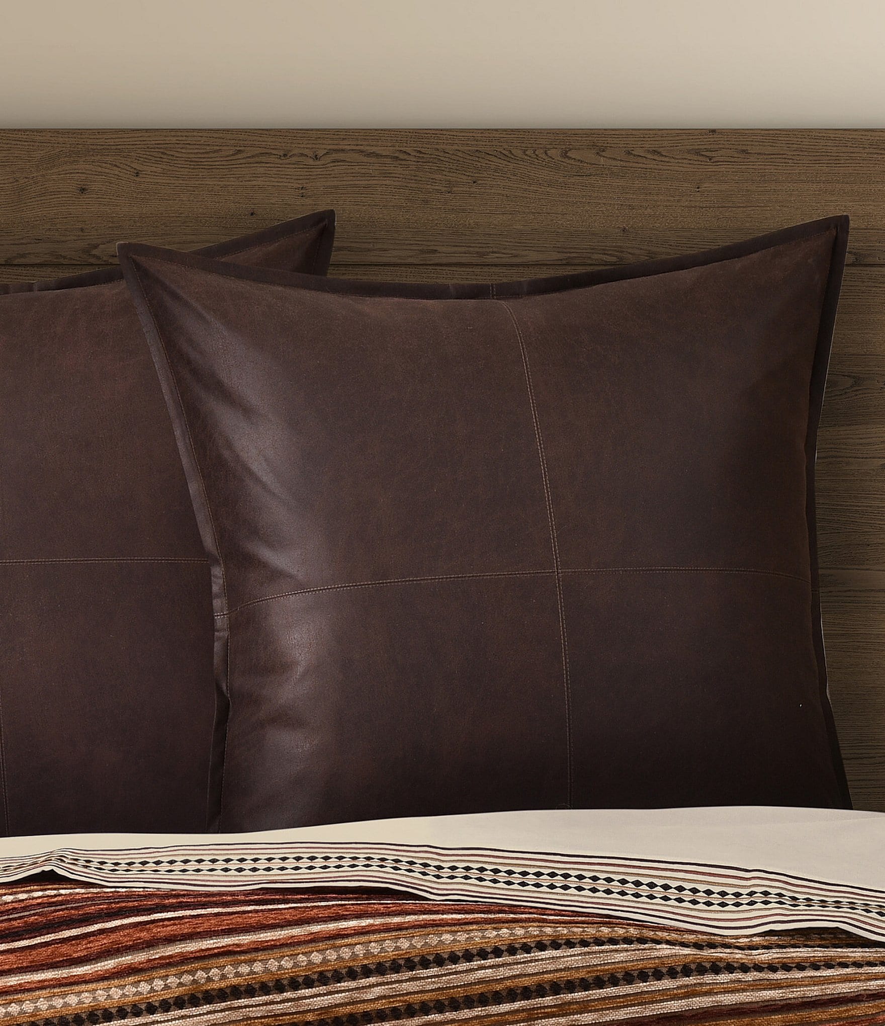 J. Queen New York Sundance Distressed Vegan Leather Euro Sham