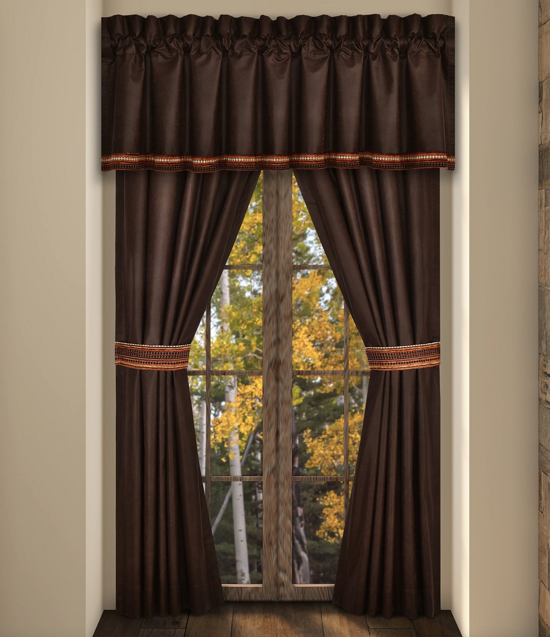 J. Queen New York Sundance Southwestern-Inspired Distressed Vegan Leather Window Treatment