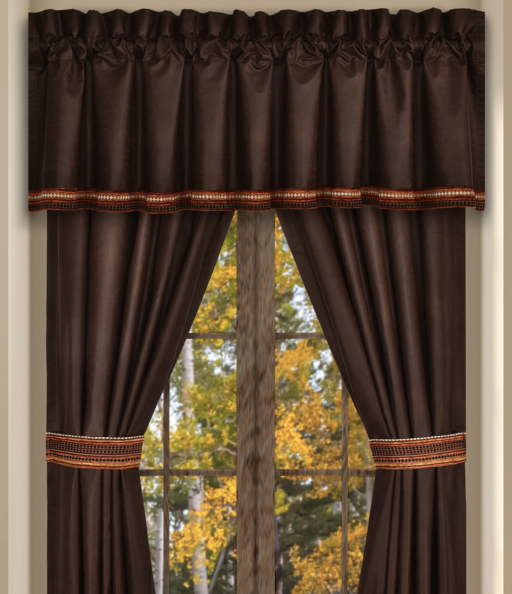 J. Queen New York Sundance Southwestern-Inspired Distressed Vegan Leather Window Treatment