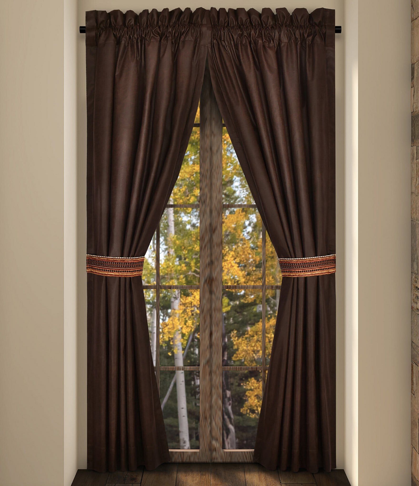 J. Queen New York Sundance Southwestern-Inspired Distressed Vegan Leather Window Treatment