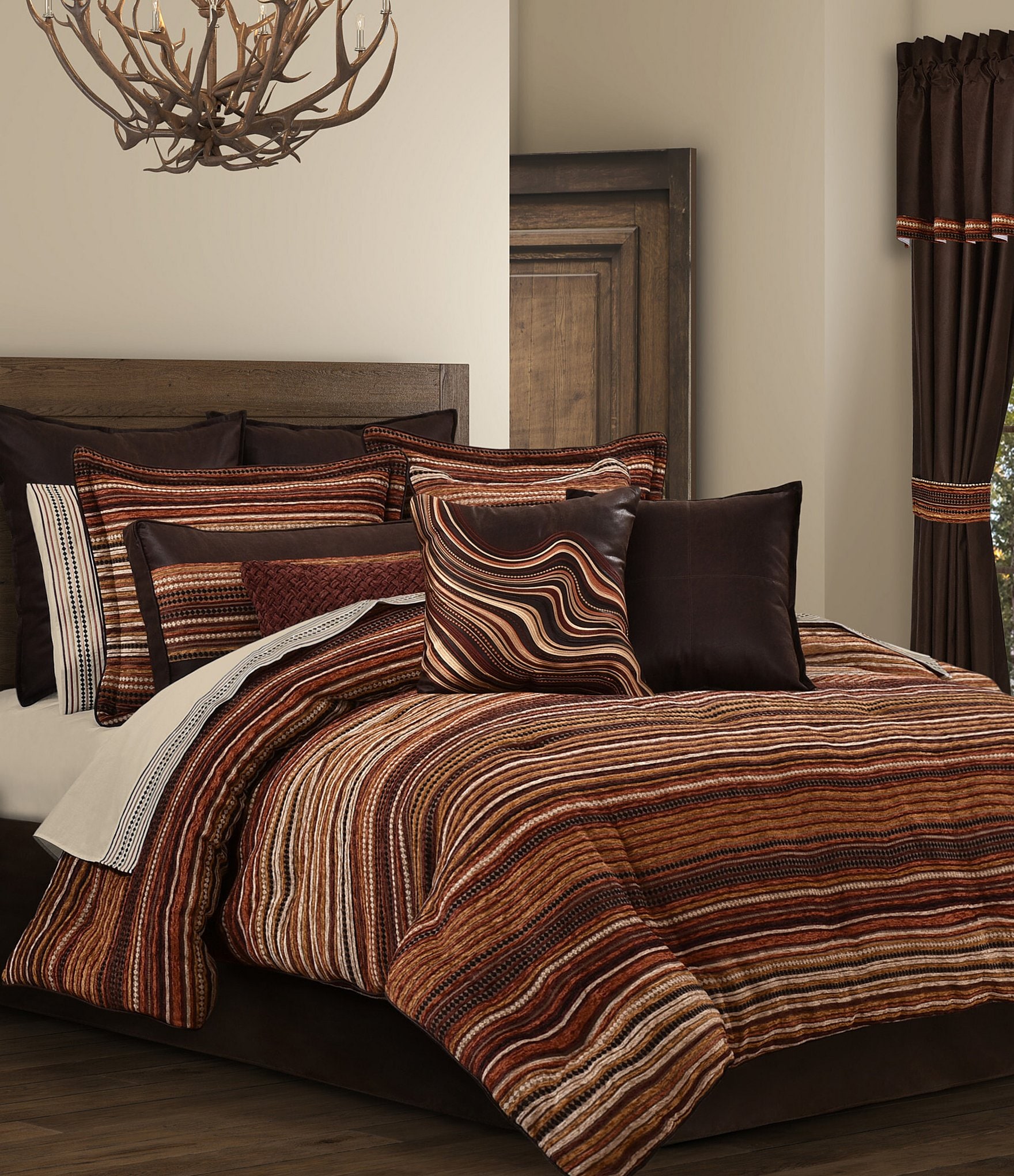 J. Queen New York Sundance Woven Chenille Stripe Reversible Decorative Square Pillow