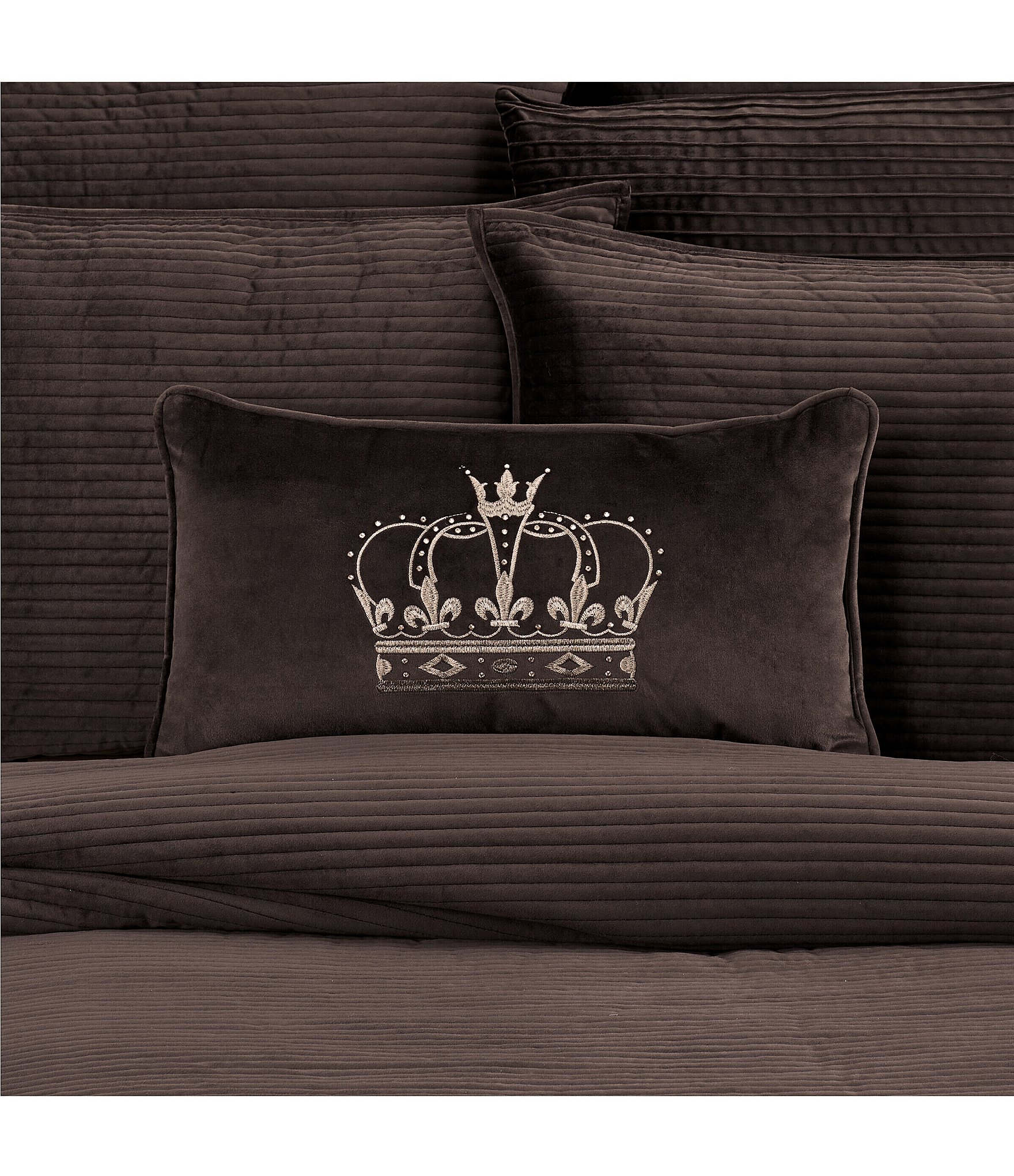 J. Queen New York Townsend Crown Embroidered Boudoir Pillow