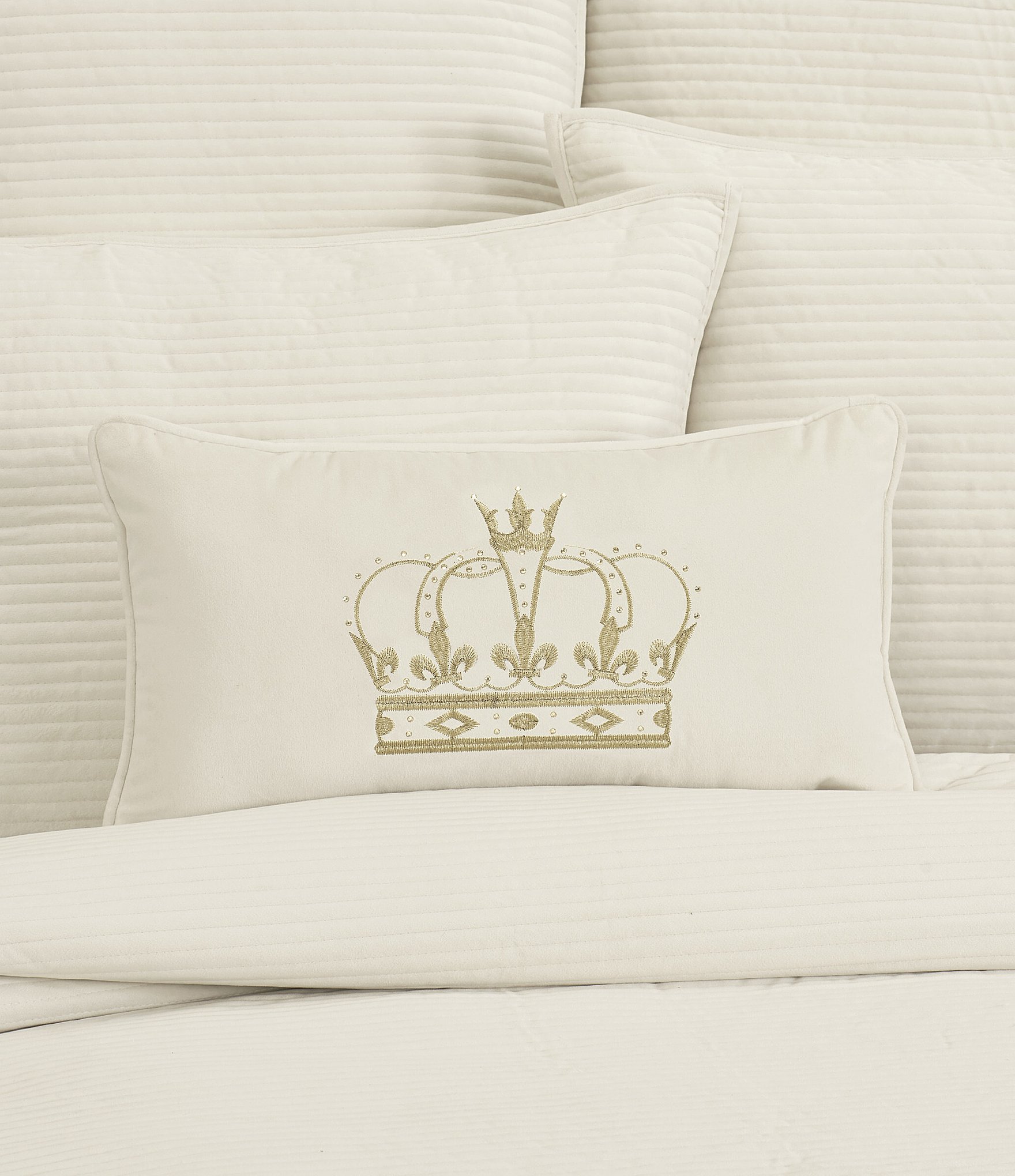 J. Queen New York Townsend Crown Embroidered Boudoir Pillow