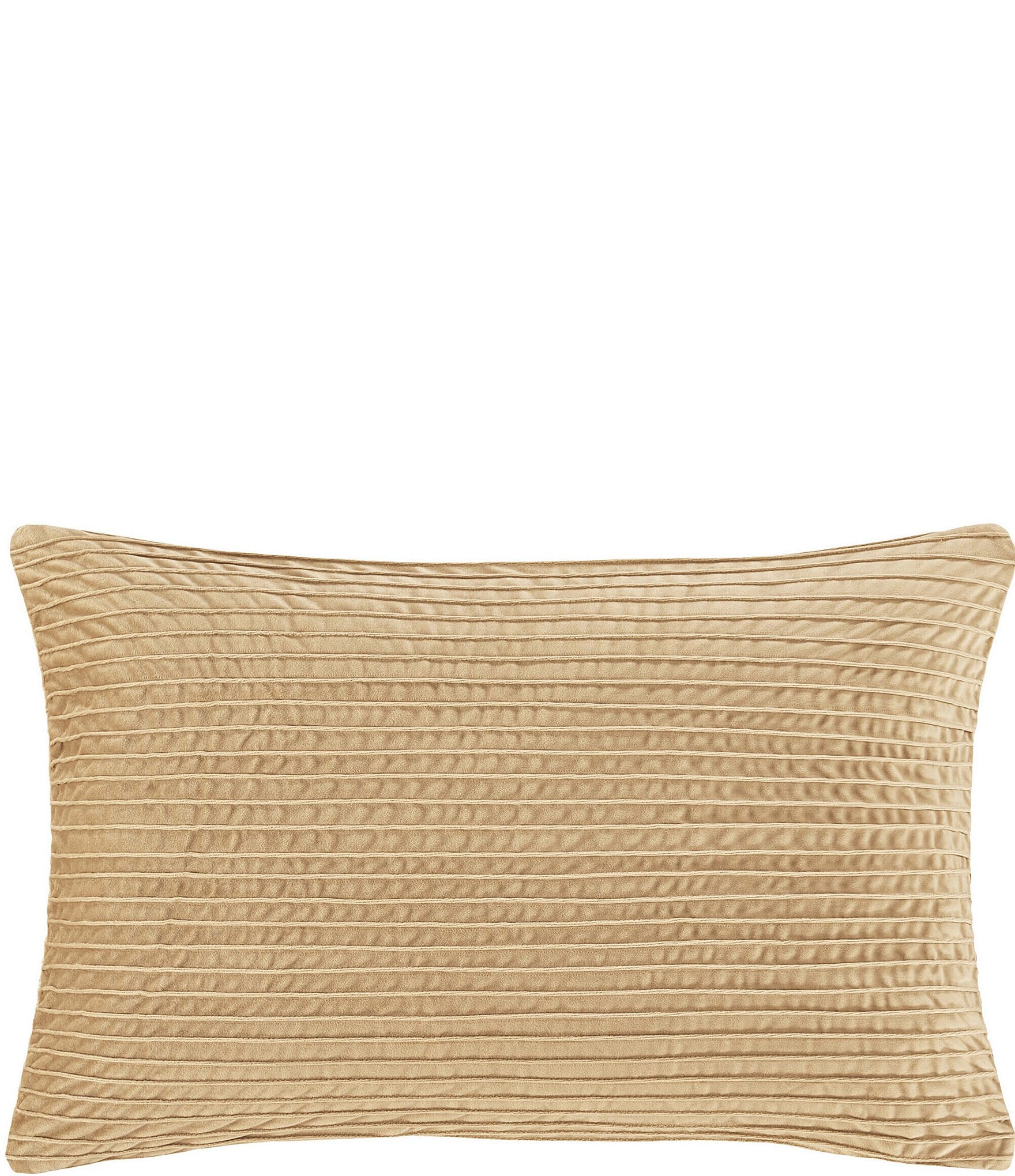 J. Queen New York Townsend Straight Pleated Velvet Lumbar Decorative Pillow Cover