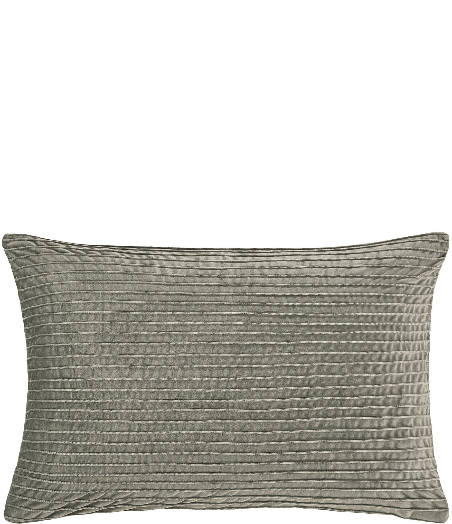 J. Queen New York Townsend Straight Pleated Velvet Lumbar Decorative Pillow Cover