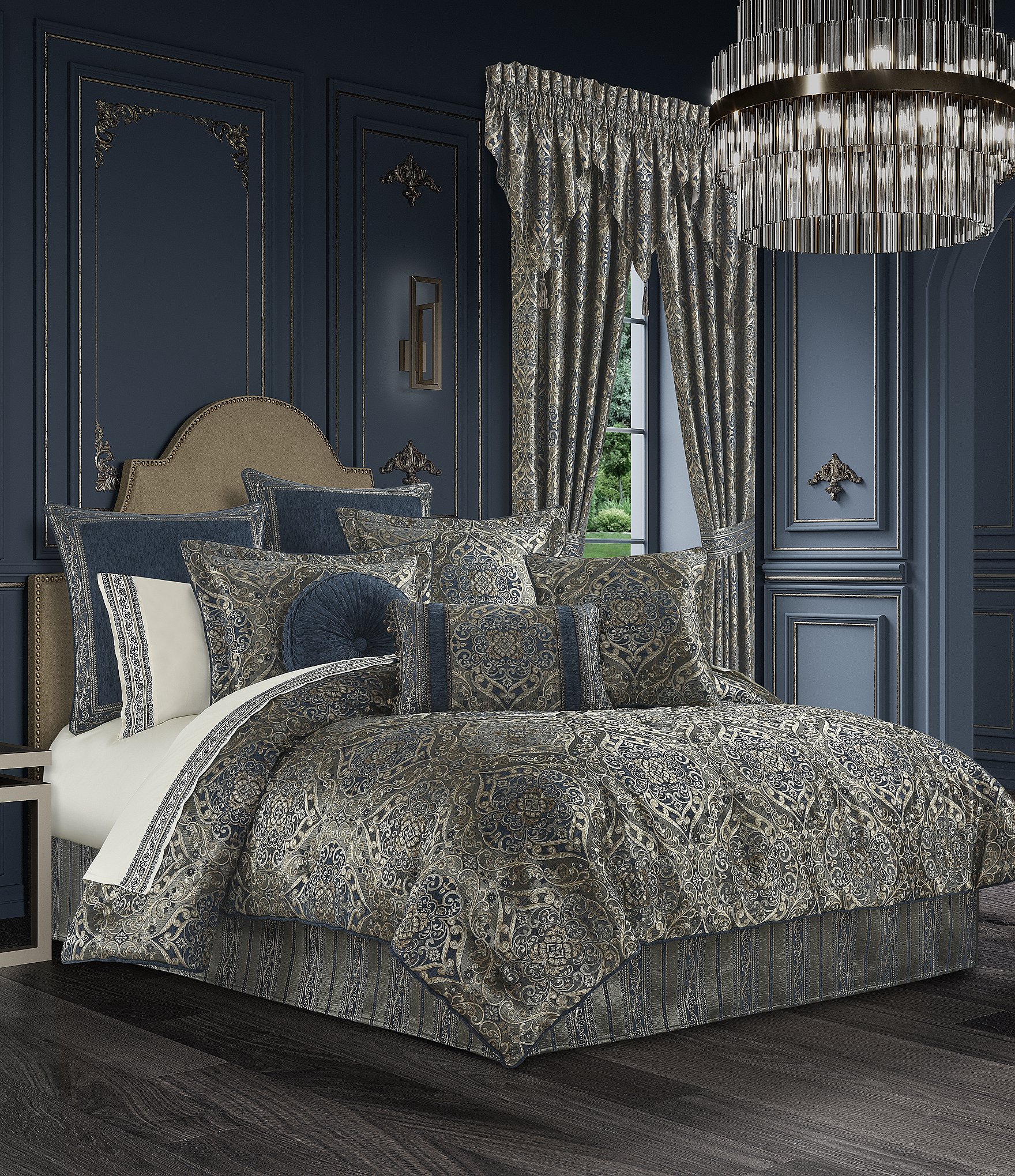 Grey And Blue Bedding