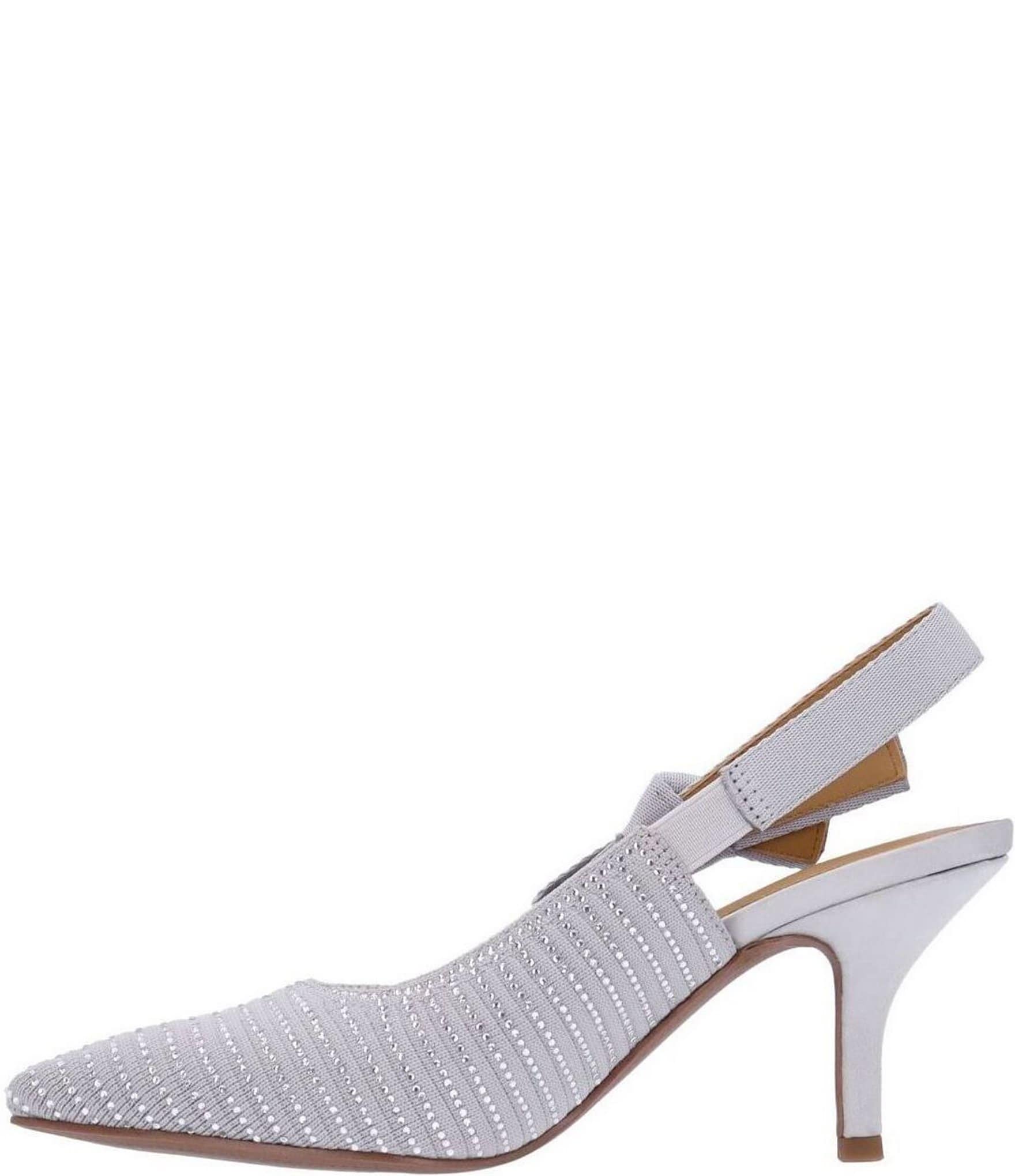 J. Renee Adilene Rhinestone Embellished Bow Detail Slingback Pumps