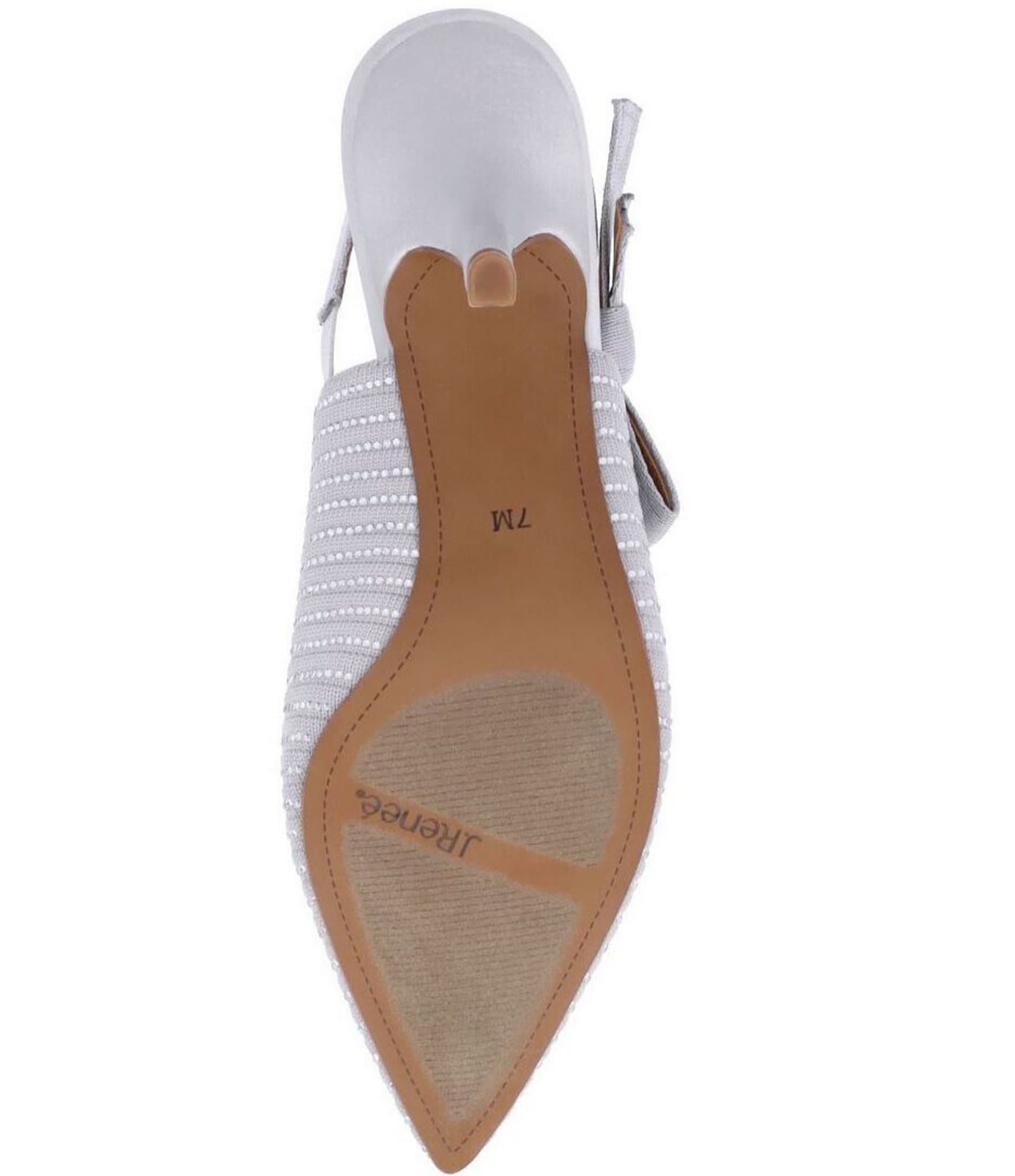 J. Renee Adilene Rhinestone Embellished Bow Detail Slingback Pumps