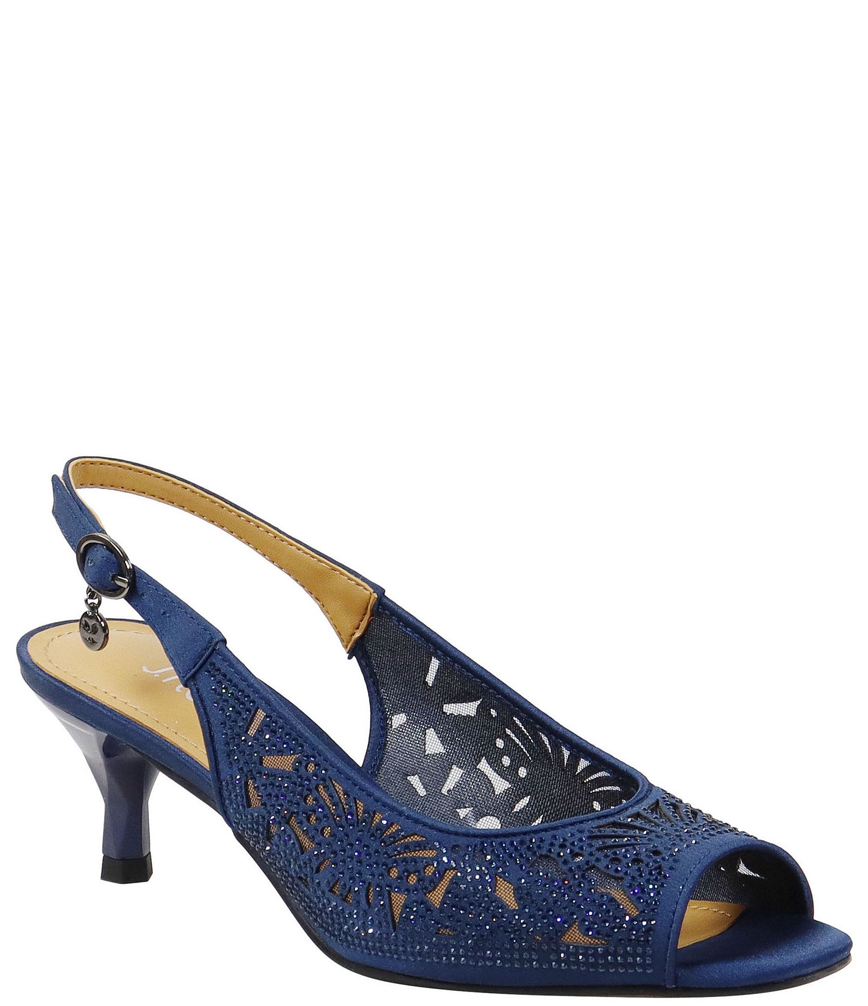 Navy Blue Glitter Floral Diamante Studded Sandals In Wide E Fit & Extra  Wide EEE Fit | Yours Clothing