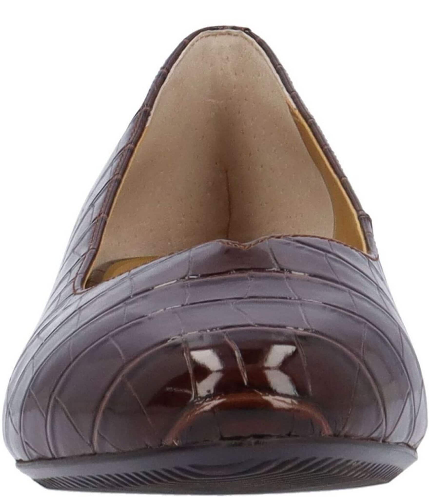 J. Renee Bambalina Croco Embossed Block Heel Pumps