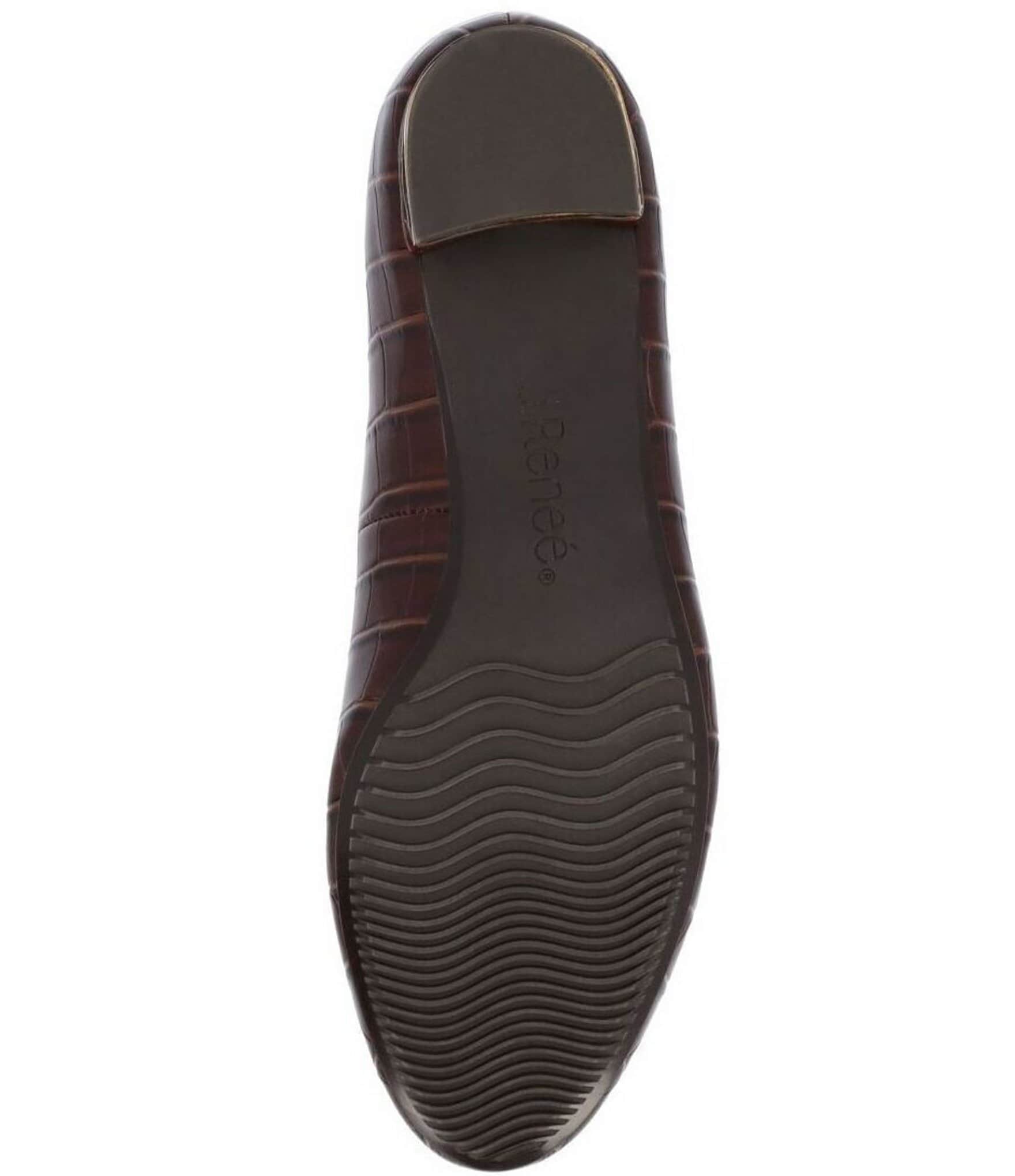 J. Renee Bambalina Croco Embossed Block Heel Pumps