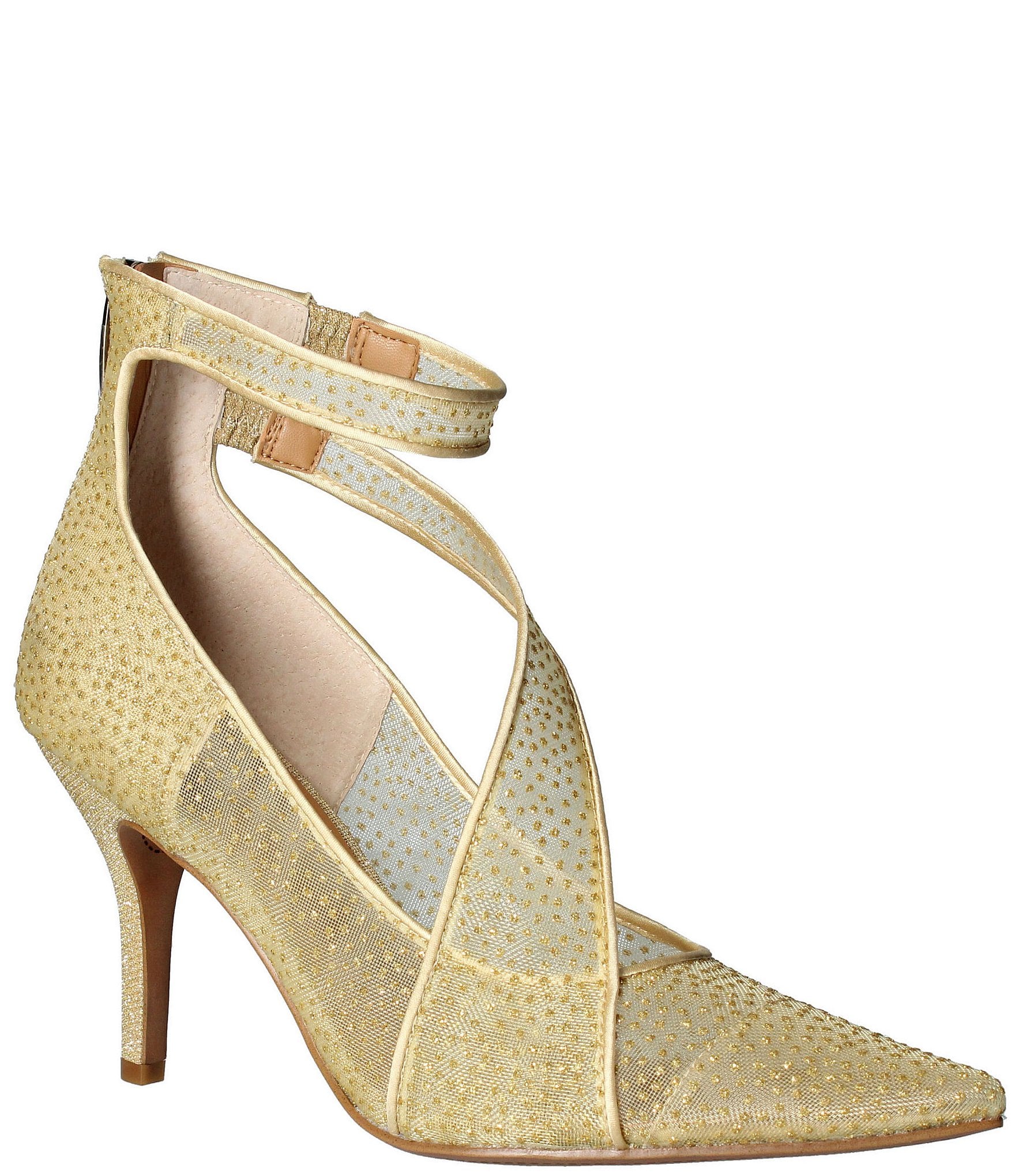 J. Renee Charmion Dotted Mesh Ankle Strap Pumps Dillard's