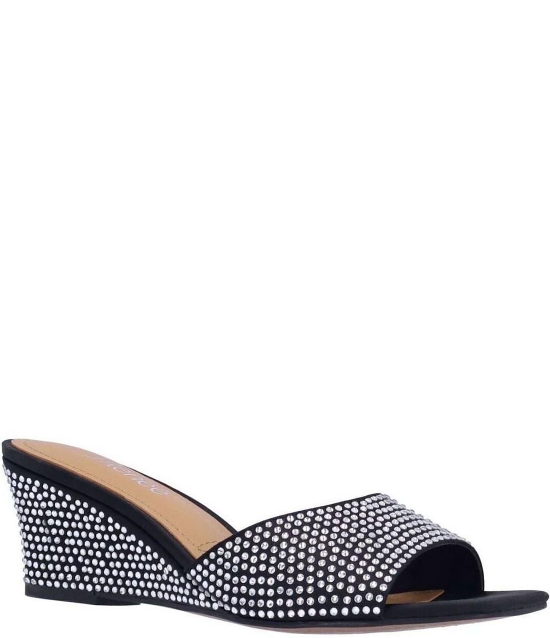 J. Renee Coralie Rhinestone Embellished Wedge Sandals | Dillard's