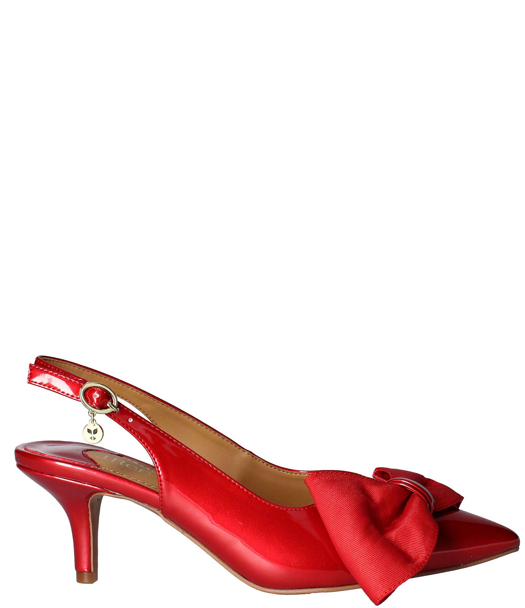 J. Renee Devika Patent Slingback Bow Pumps