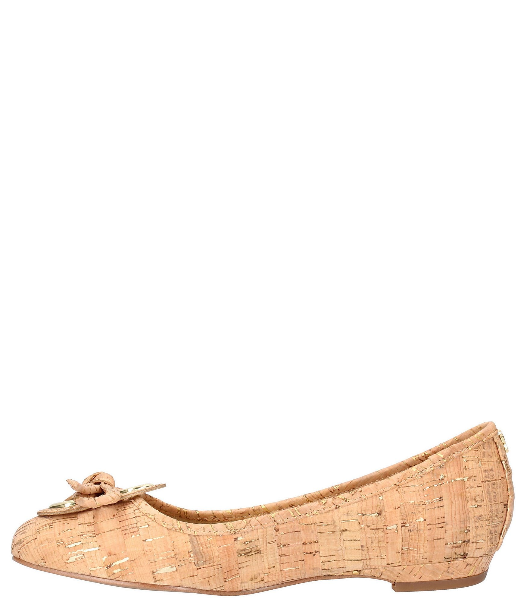 J. Renee Edie Cork Square Toe Bow Dress Flats