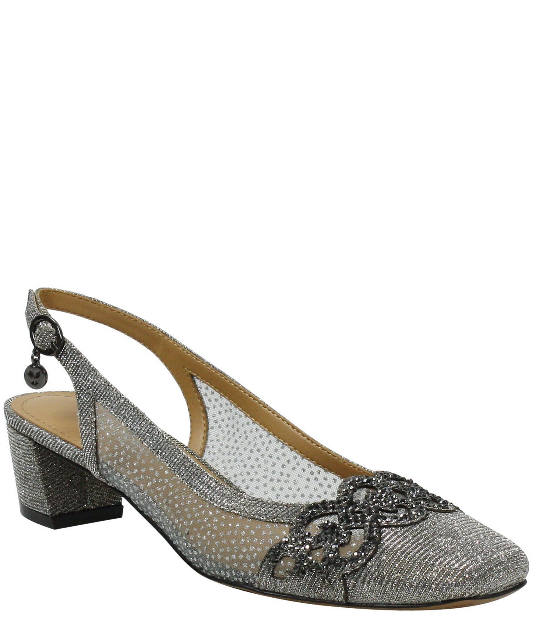 J. Renee Faleece Glitter Mesh Slingback Pumps Dillard s