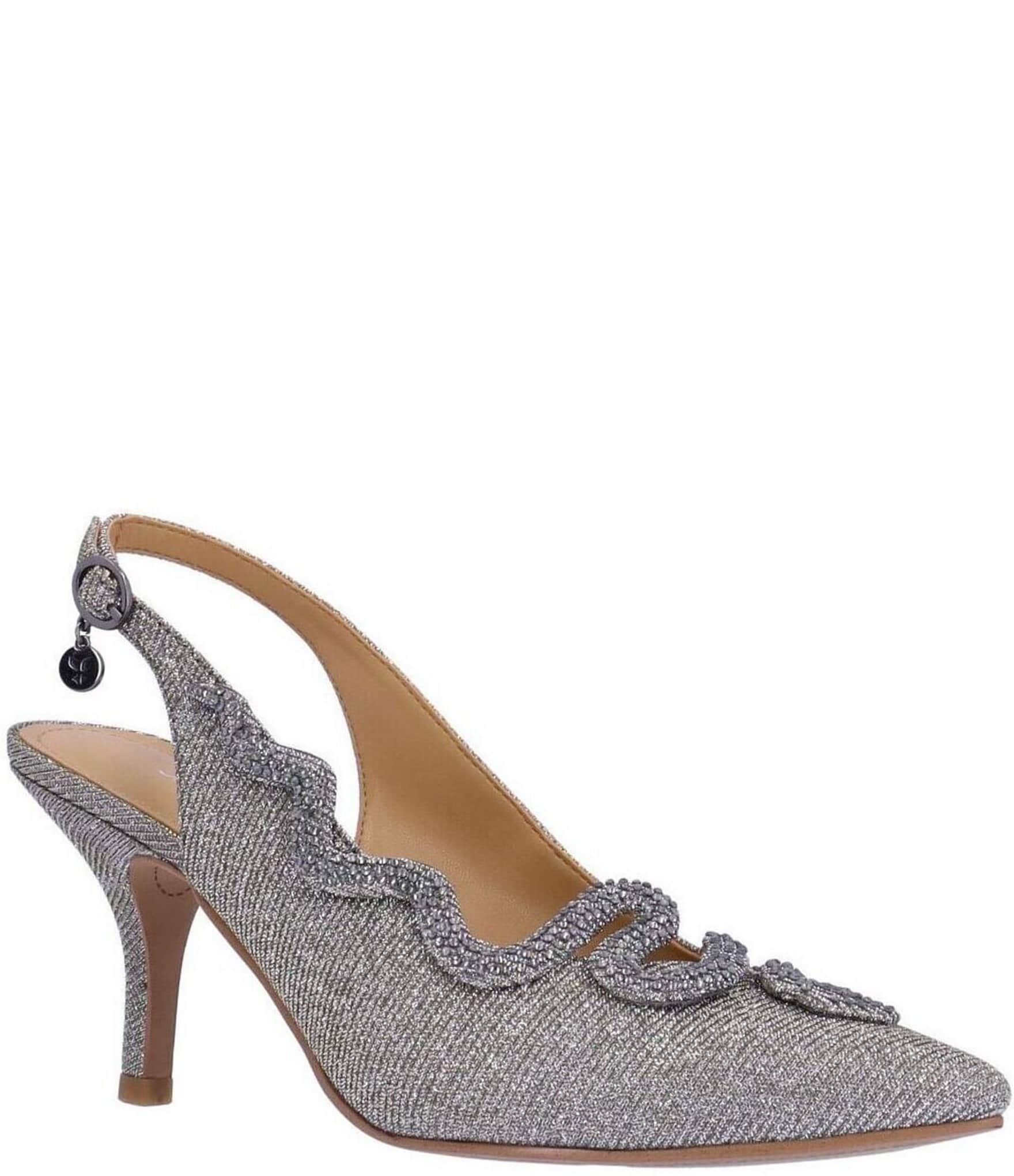 Brielle Pewter Metallic Low Heel Evening Shoes  Evening shoes low heel,  Dress shoes womens, Evening shoes