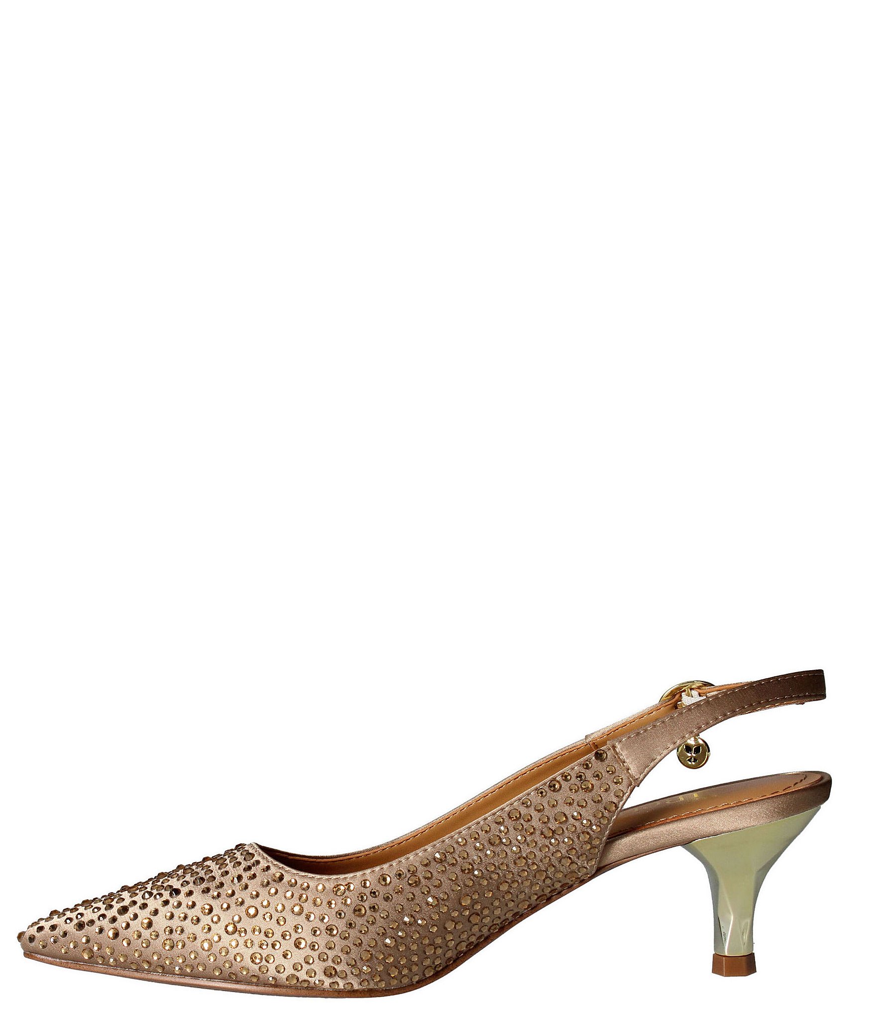 J. Renee Ferryanne Rhinestone Satin Slingback Pumps