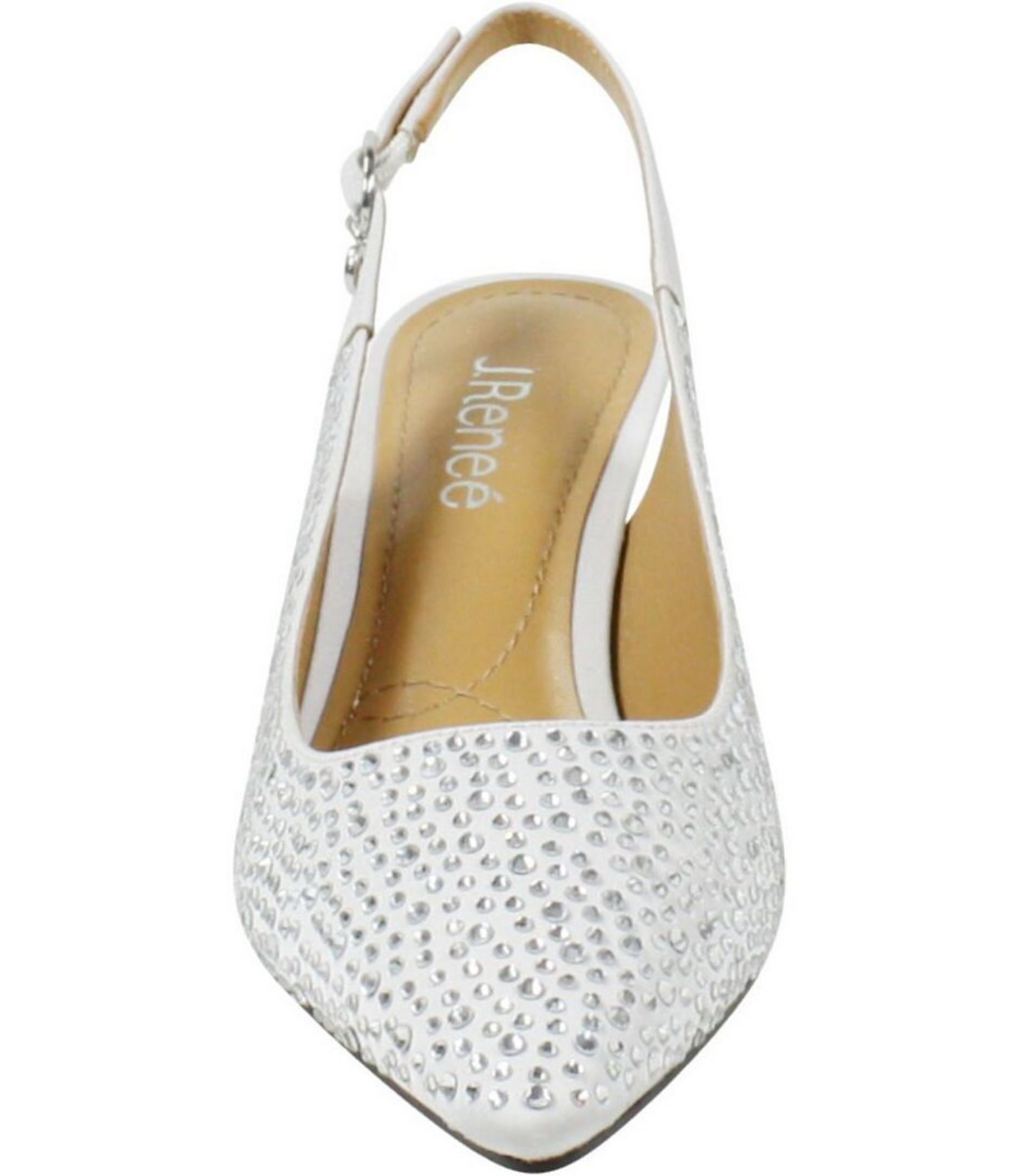 J. Renee Ferryanne Rhinestone Satin Slingback Pumps