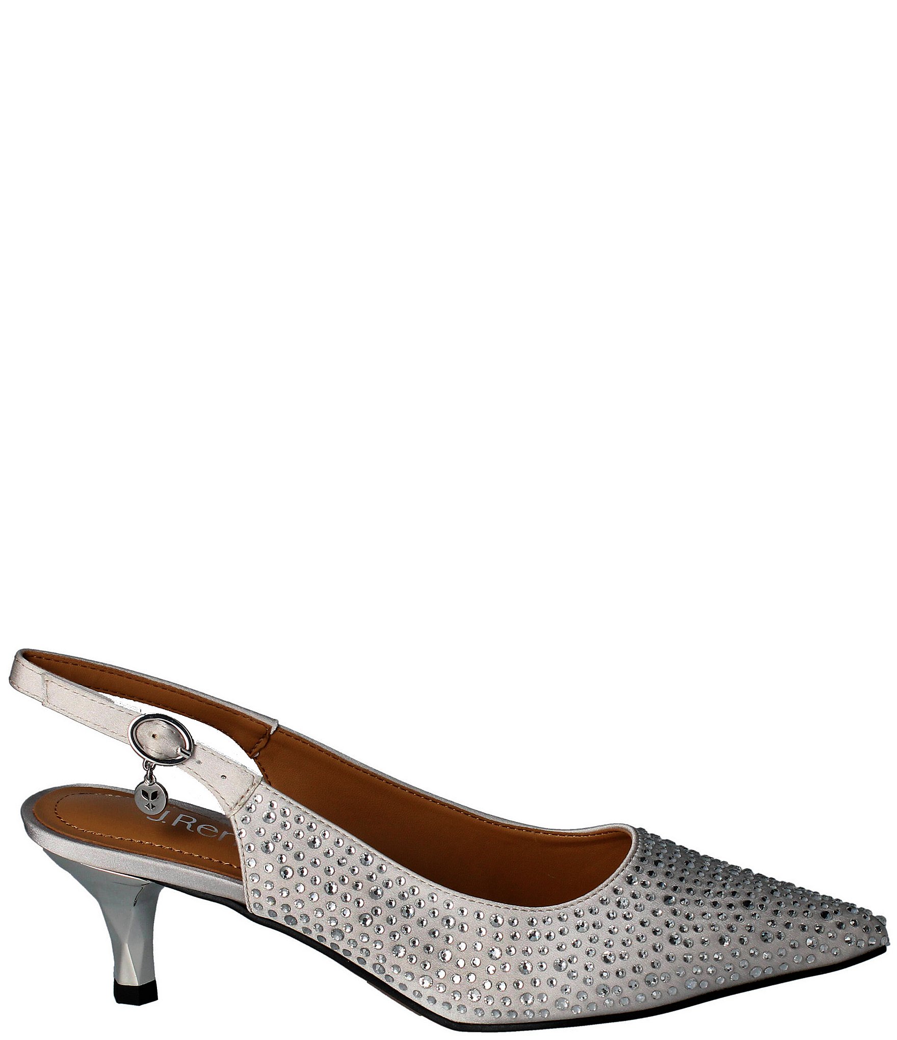 J. Renee Ferryanne Rhinestone Satin Slingback Pumps