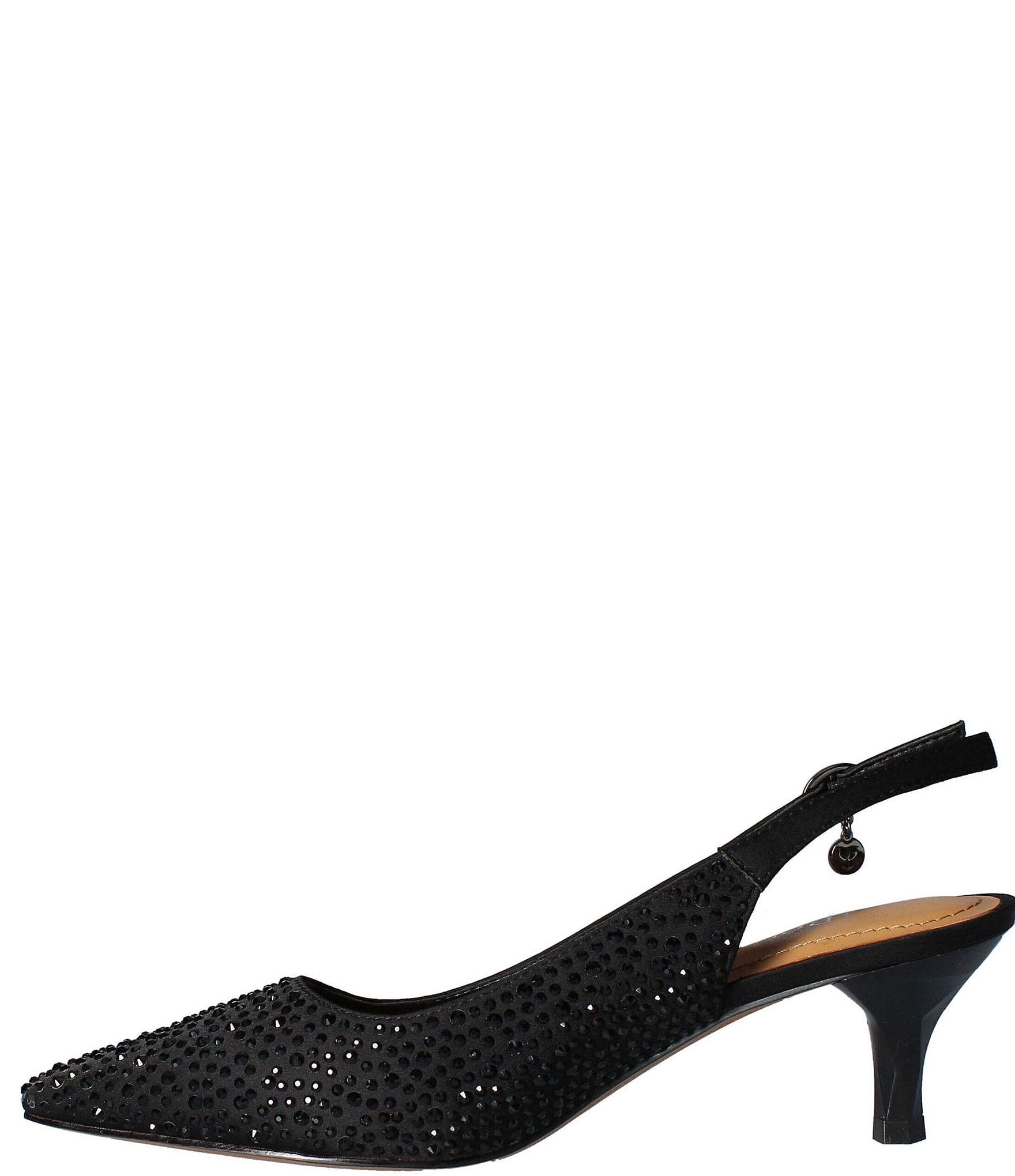 J. Renee Ferryanne Rhinestone Satin Slingback Pumps