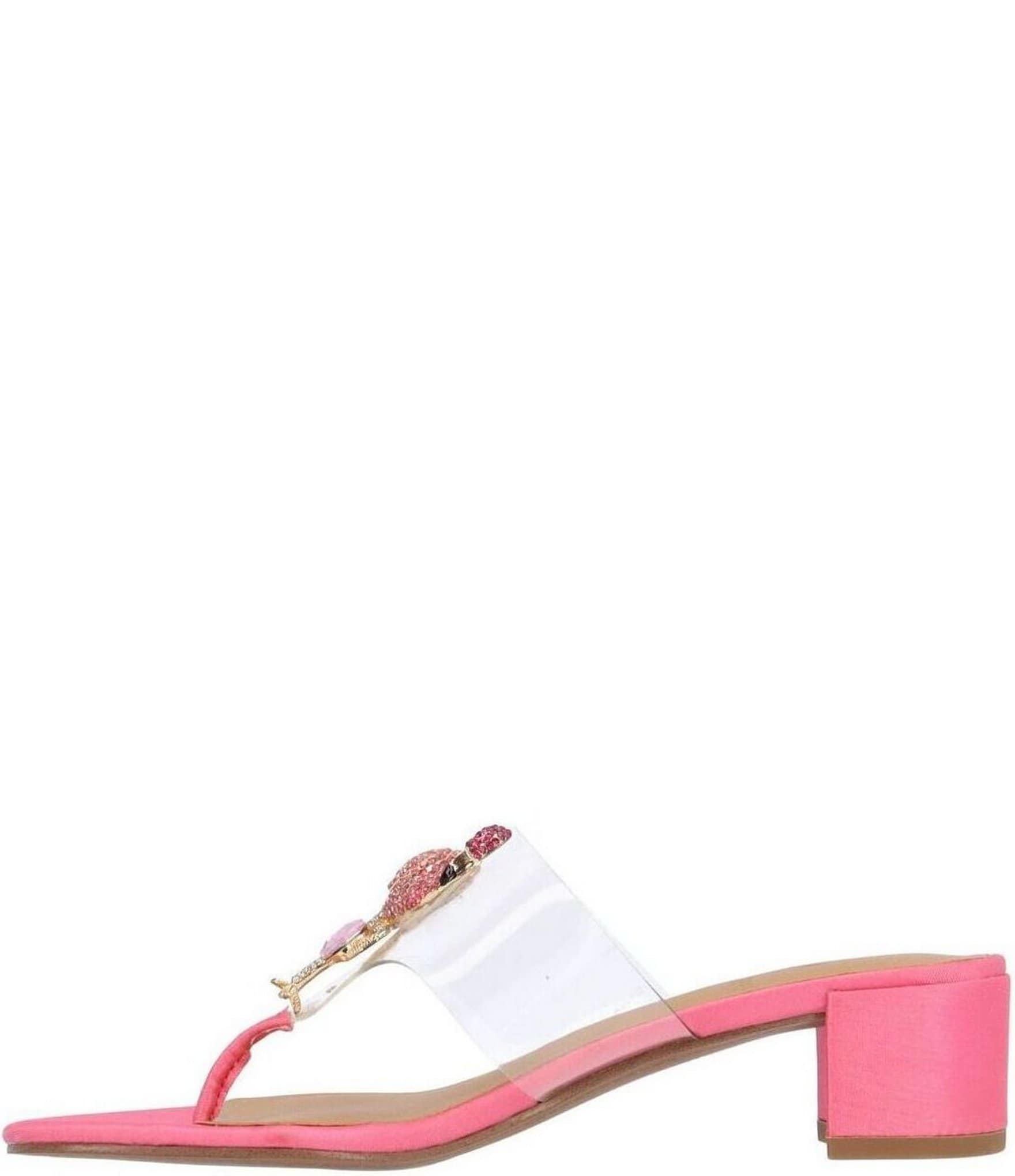 J. Renee Vinyl Flamingo Ornament Thong Sandals