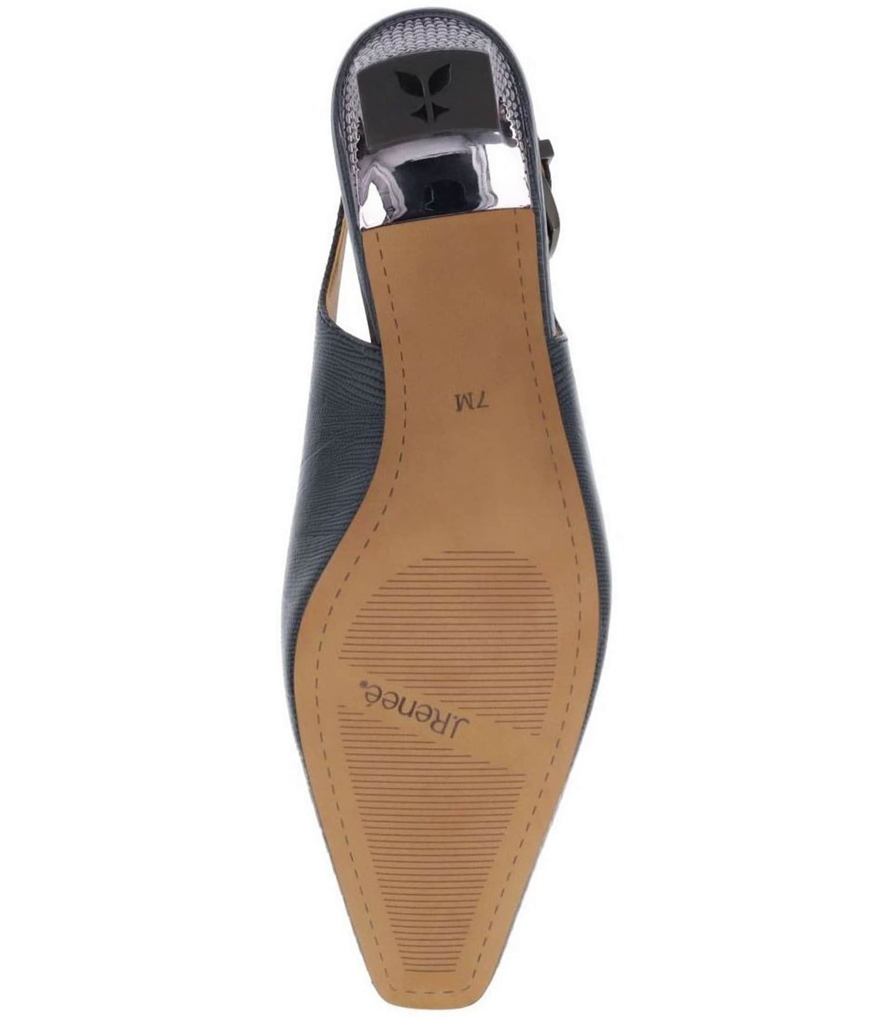 J. Renee Hadyn Lizard Print Block Heel Slingback Pumps