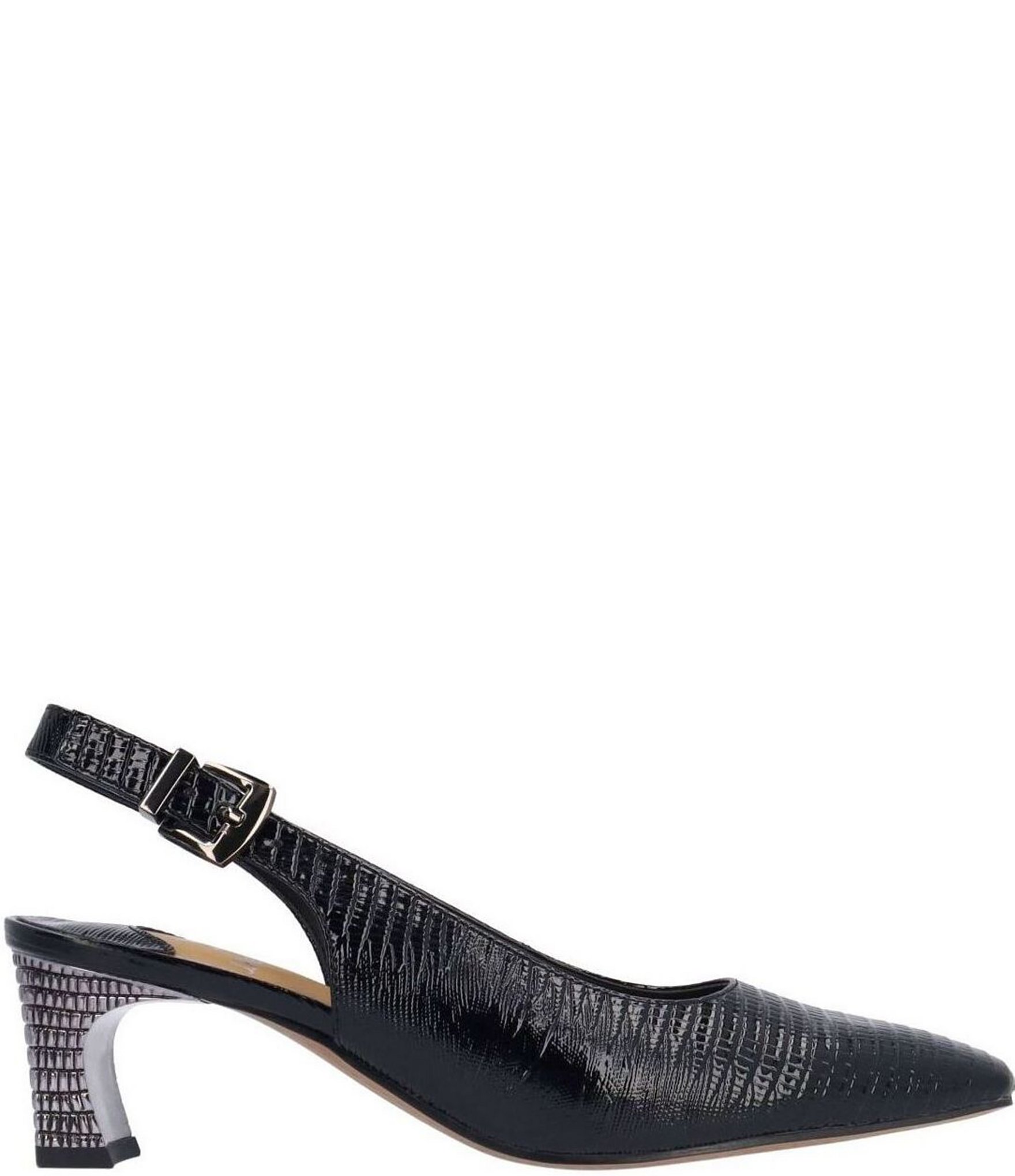 J. Renee Hadyn Lizard Print Block Heel Slingback Pumps