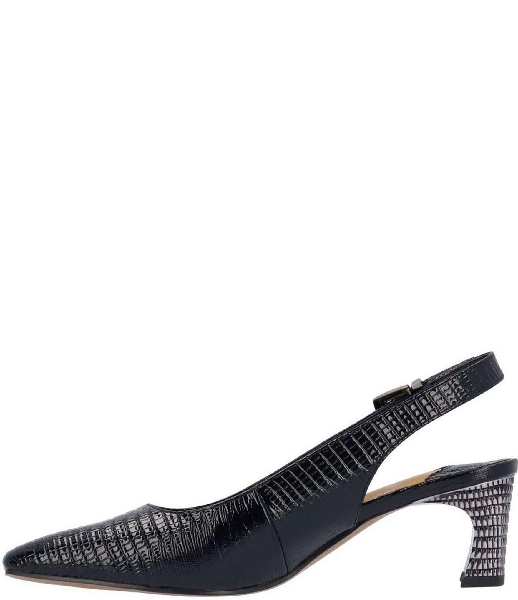 J. Renee Hadyn Lizard Print Block Heel Slingback Pumps