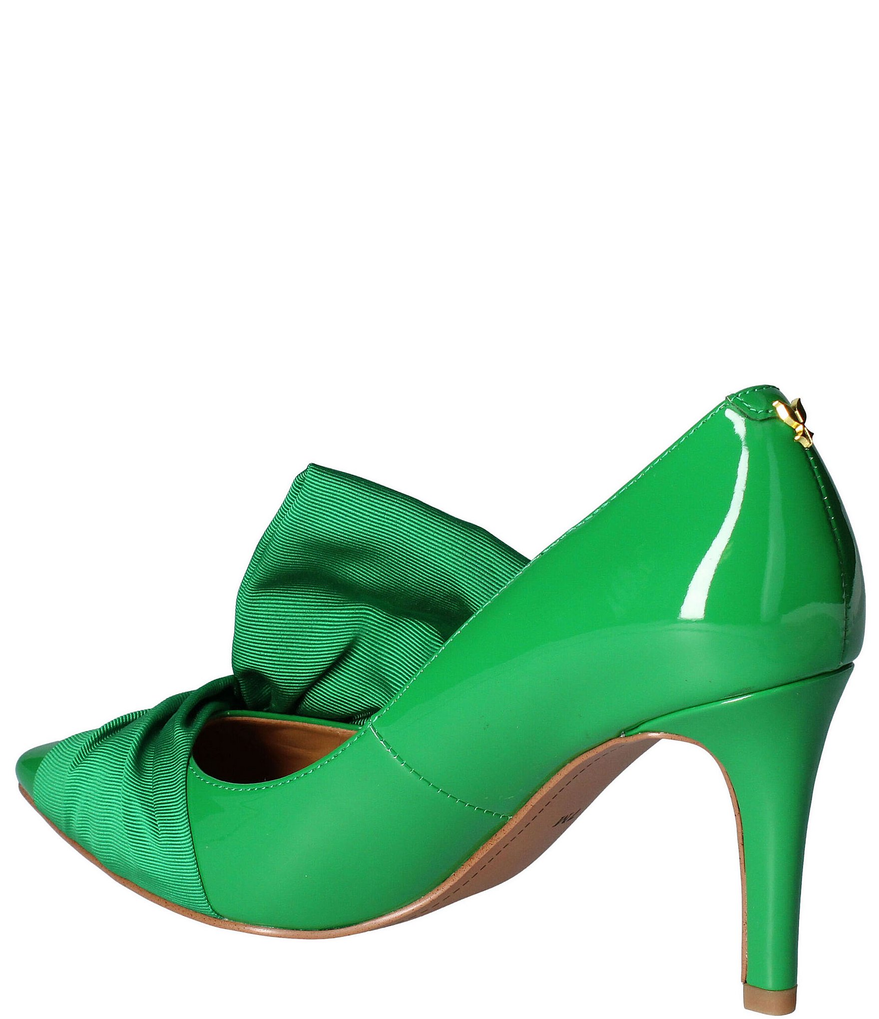 J. Renee Hirisha Patent Grosgrain Ornament Bow Detail Pumps