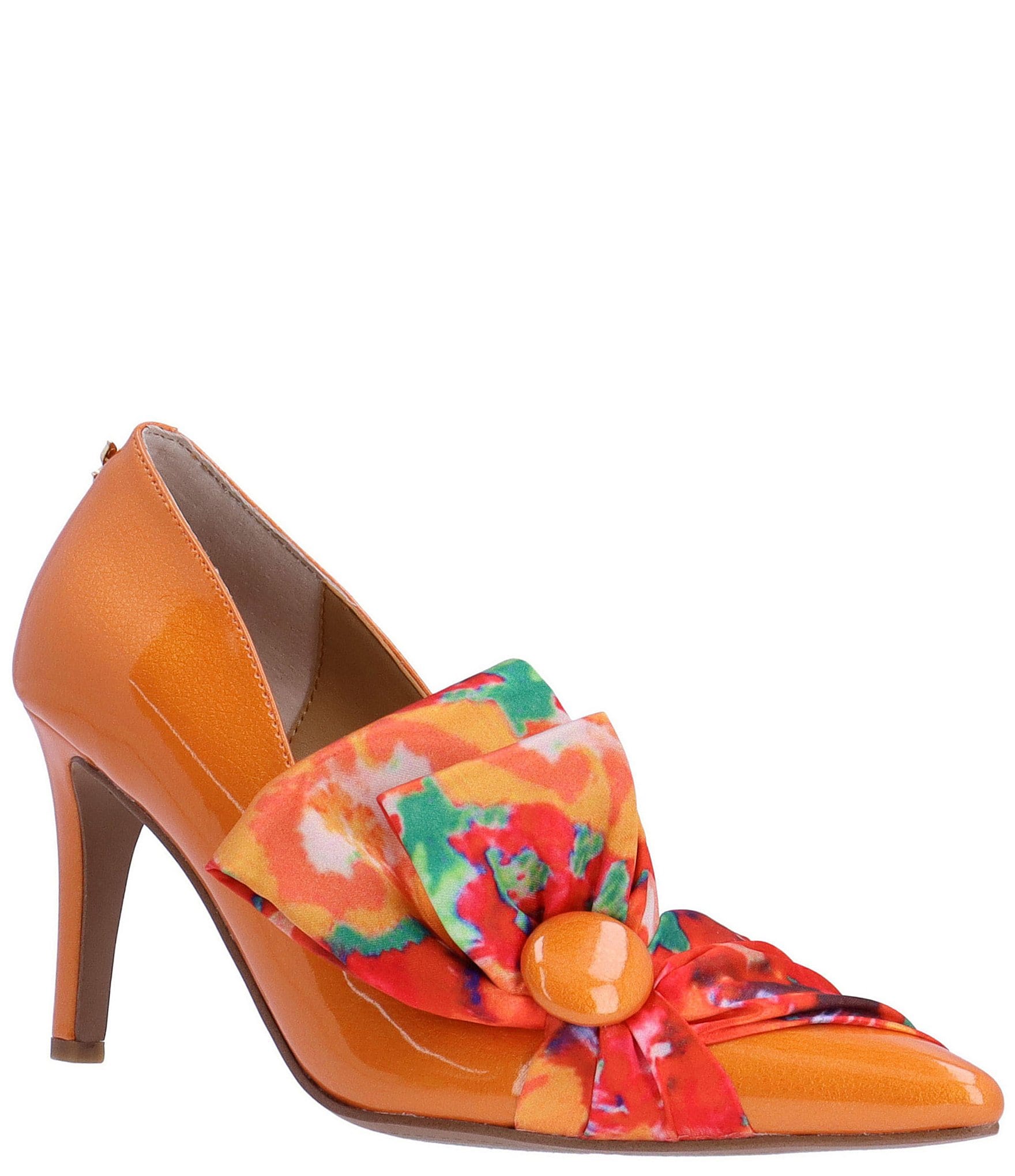 Orange Satin May Block Heel Sandal | Shoes | Heels, Orange heels, Orange  high heels