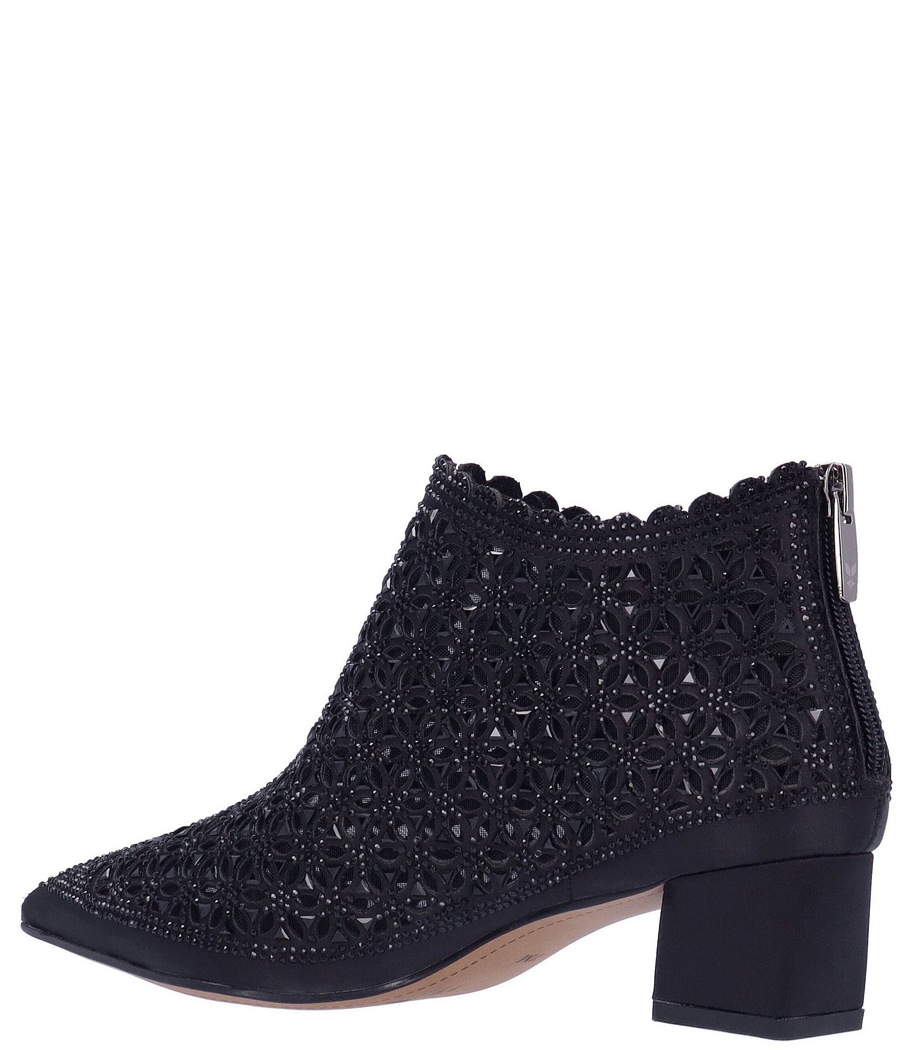 J. Renee Jacinta Satin Rhinestone Embellished Ankle Booties