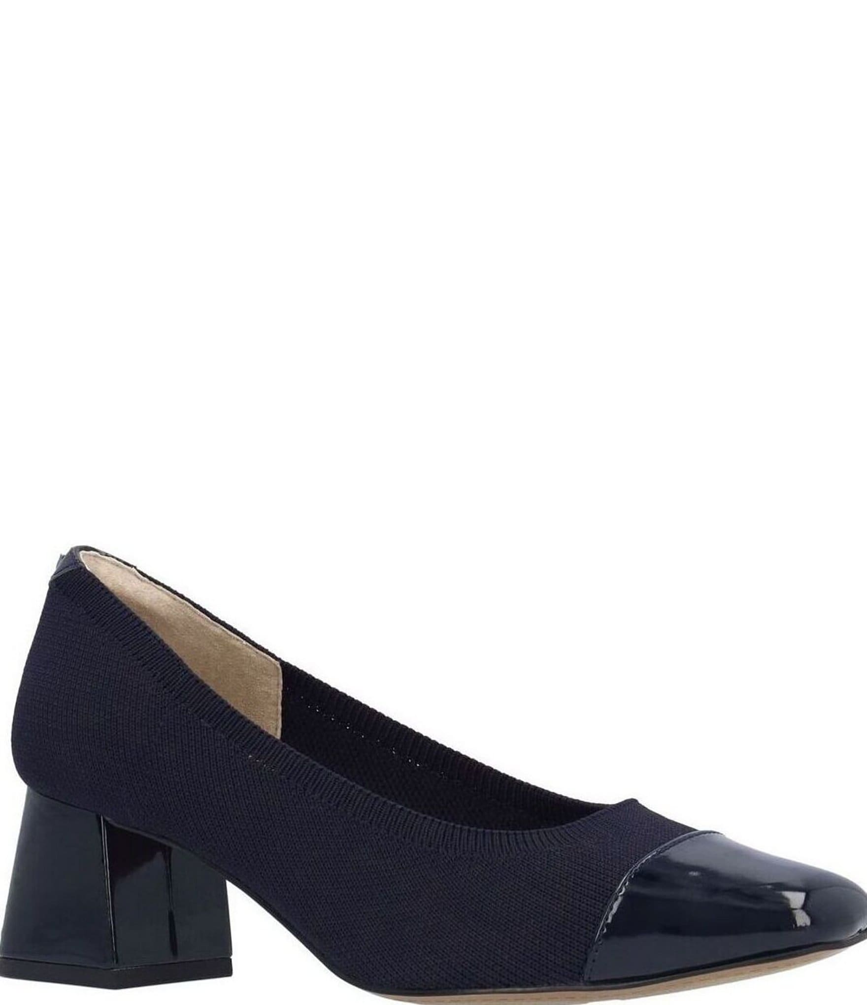 J. Renee Javelle Stretch Knit Patent Cap Toe Pumps