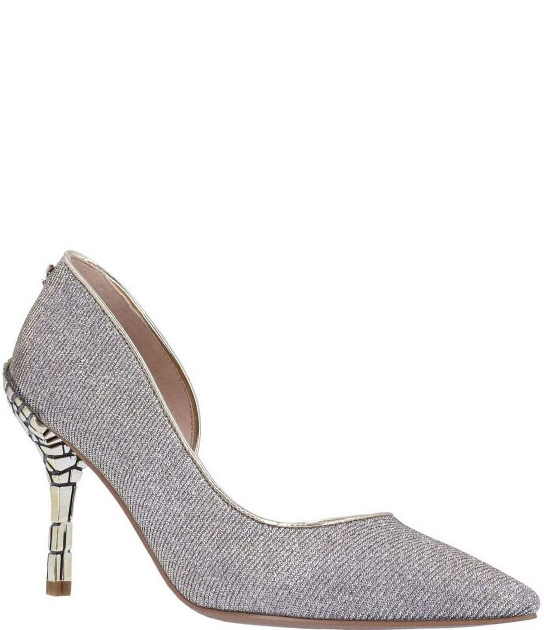 J. Renee Jeanine Glitter Fabric D'Orsay Pumps