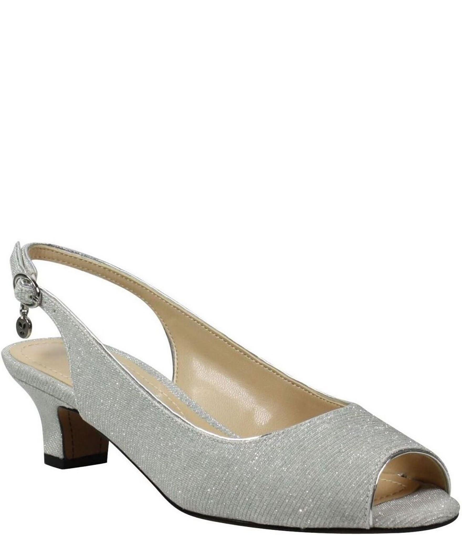 chinese dress ladies Jane Open-Toe Silver Formal Prom Shoes with Low Heels PromGirl