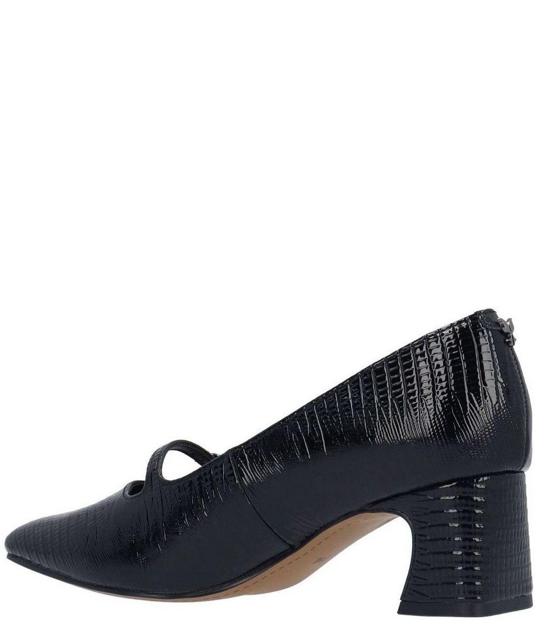 J. Renee Kavira Lizard Embossed Mary Jane Square Toe Block Heel Pumps