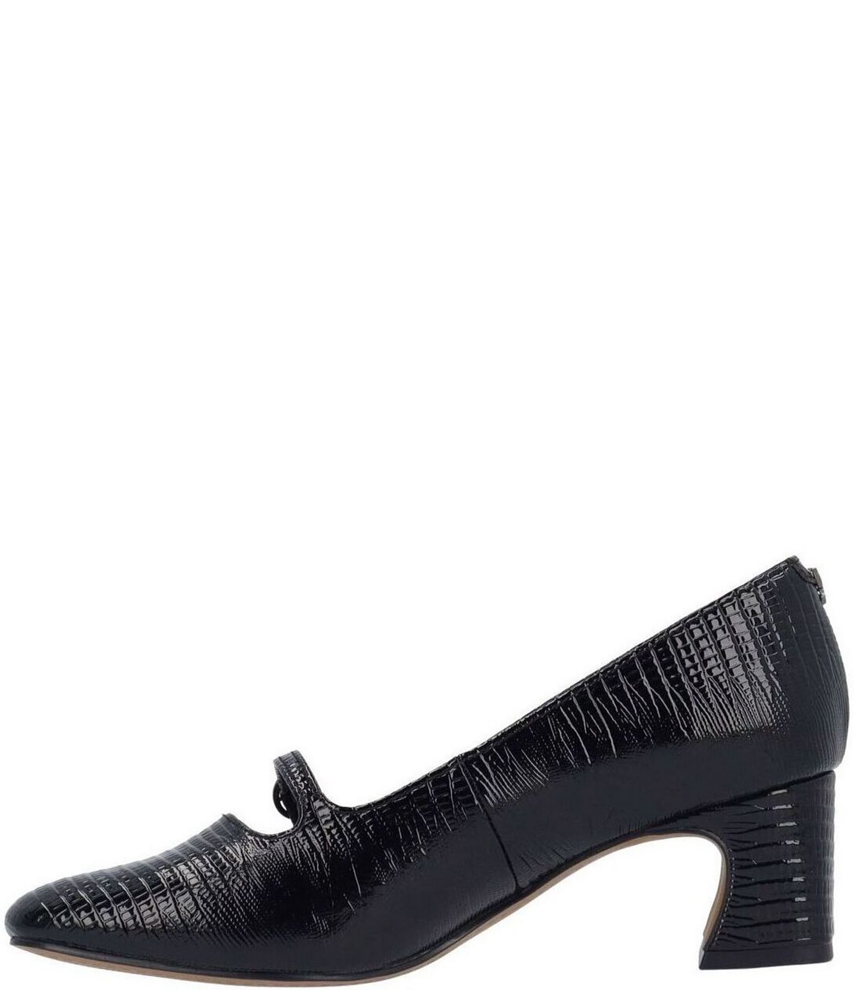 J. Renee Kavira Lizard Embossed Mary Jane Square Toe Block Heel Pumps