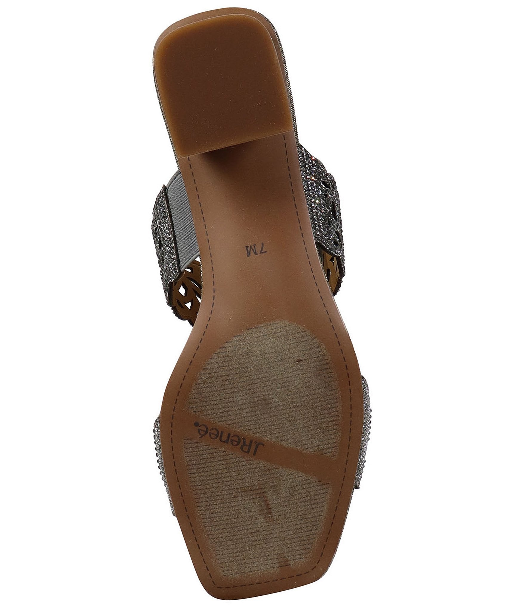 J. Renee Keetana Glitter Fabric Rhinestone Embellished Dress Slide Sandals