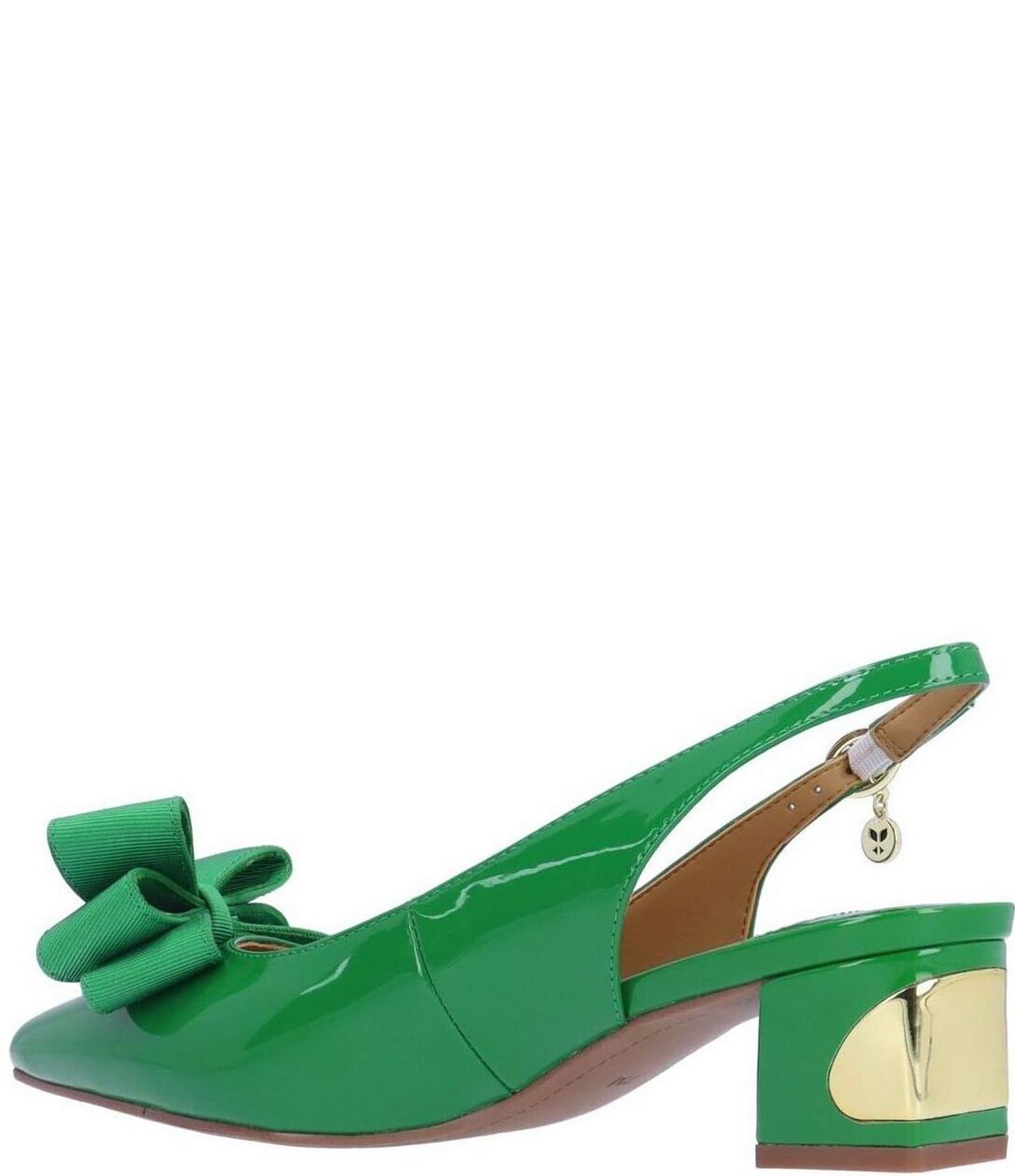 J. Renee Kimma Patent Bow Slingback Pumps