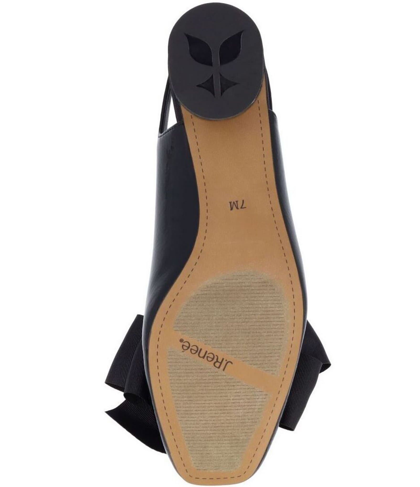 J. Renee Lazule Patent Grosgrain Bow Sling Pumps