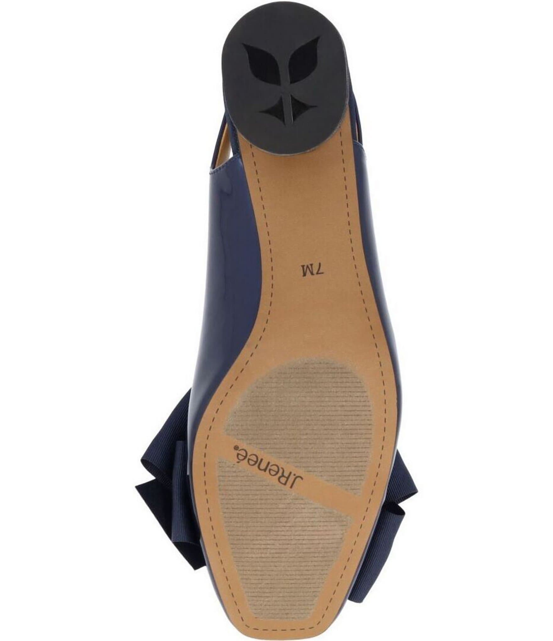 J. Renee Lazule Patent Grosgrain Bow Sling Pumps