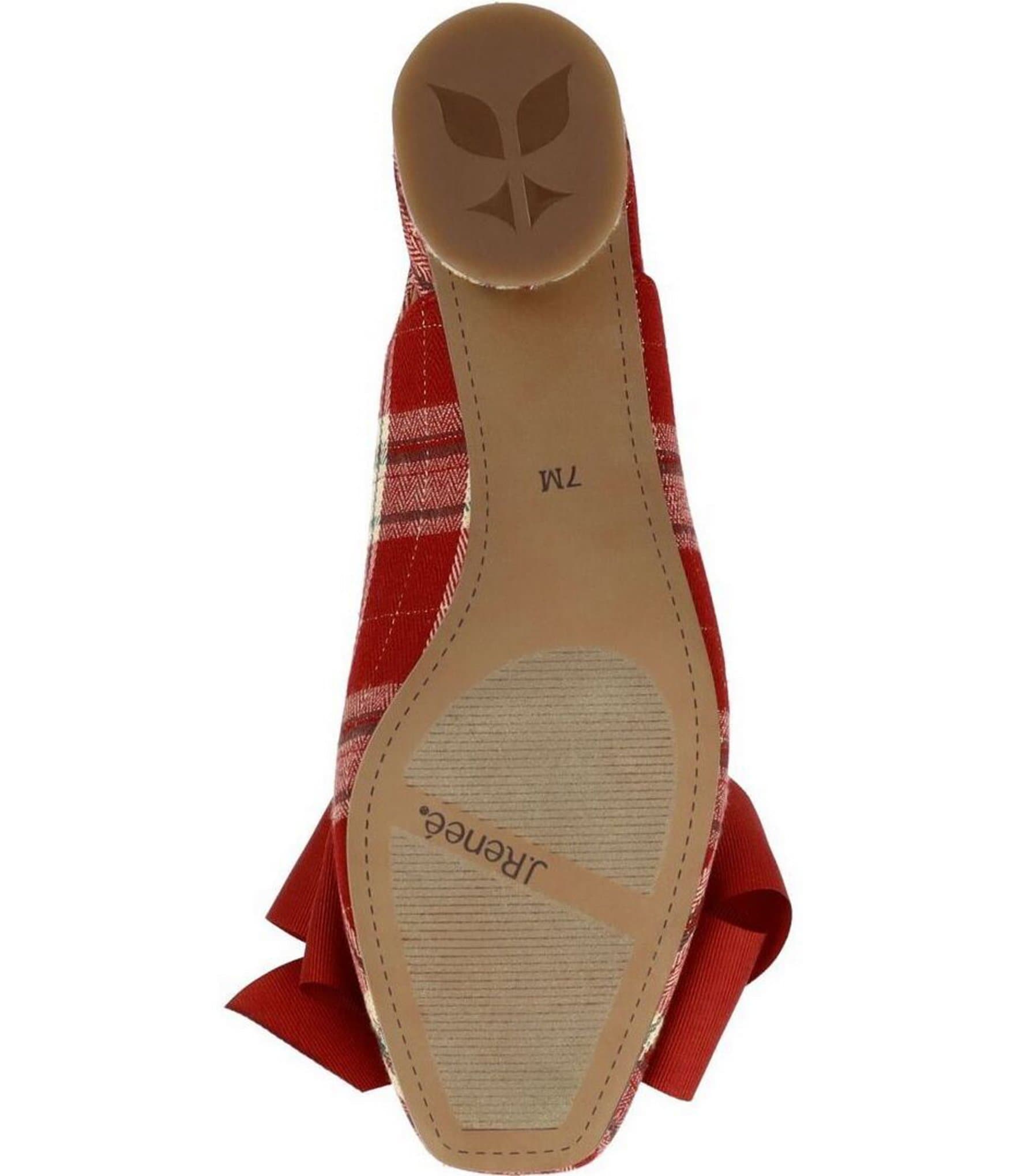 J. Renee Lazule Tartan Plaid Slingback Block Heel Bow Pumps