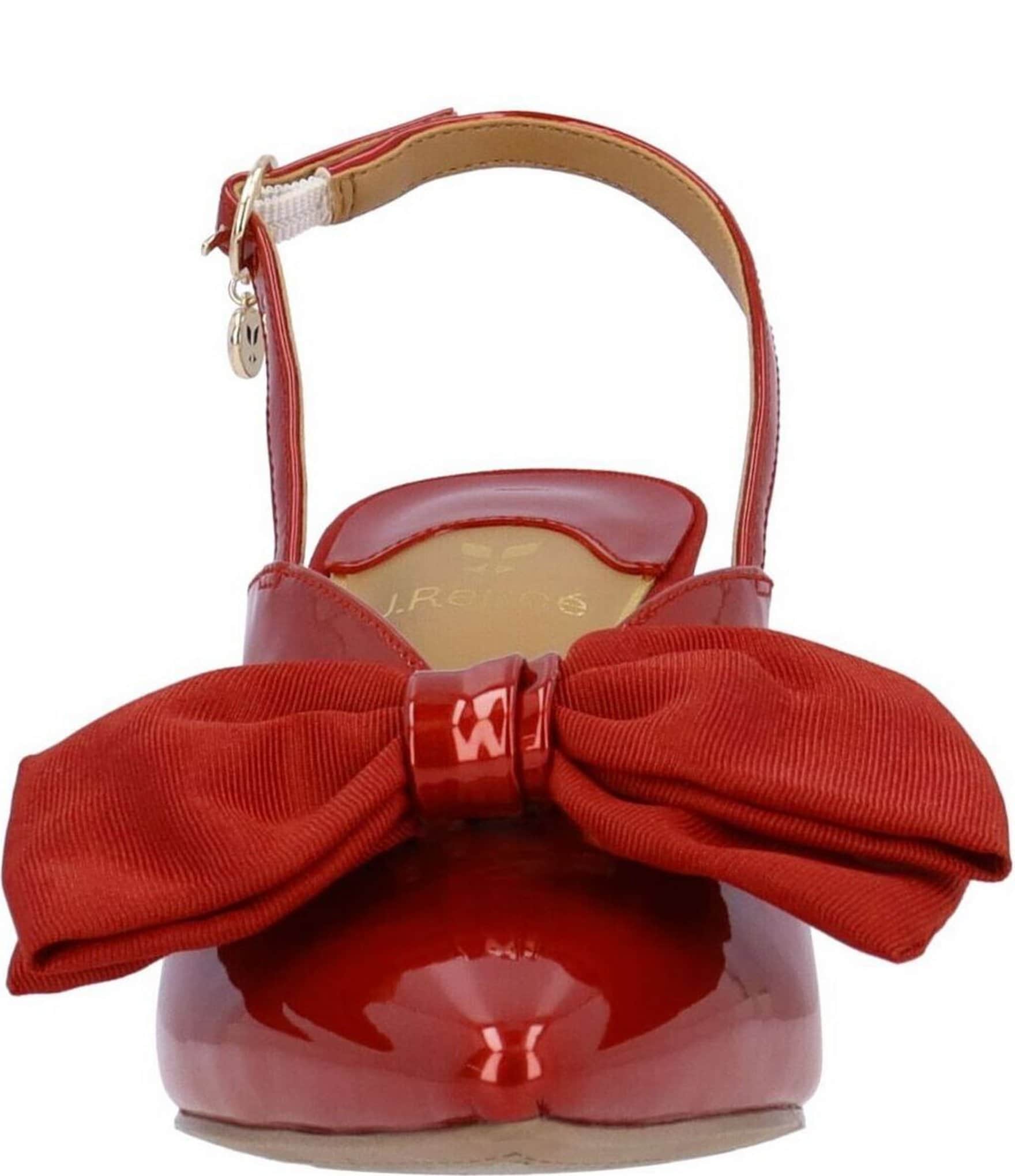 J. Renee Morigen Patent Bow Slingback Pumps