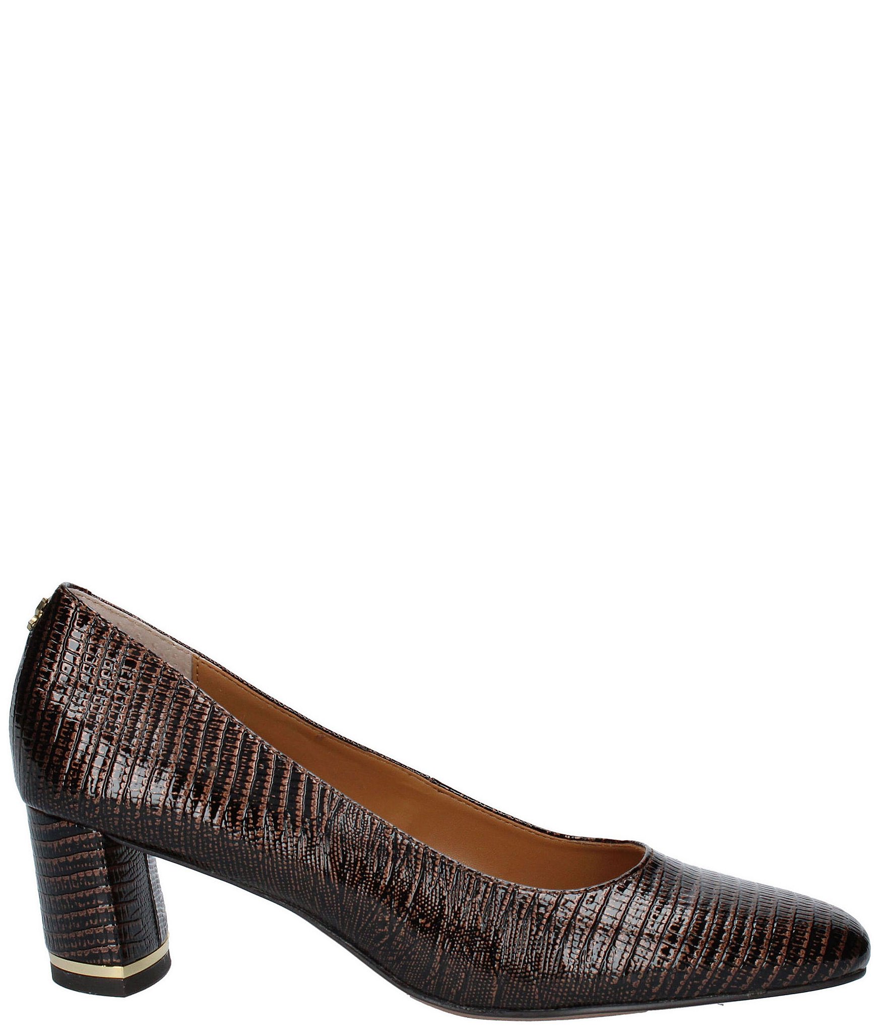 J. Renee Olivienne Patent Lizard Embossed Pumps